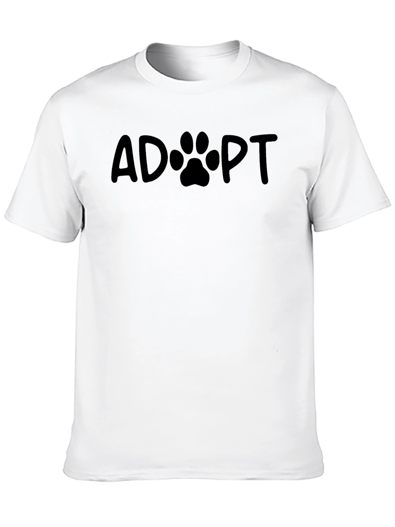 Black Adopt Pet Paw Print T-Shirt - Black view 10