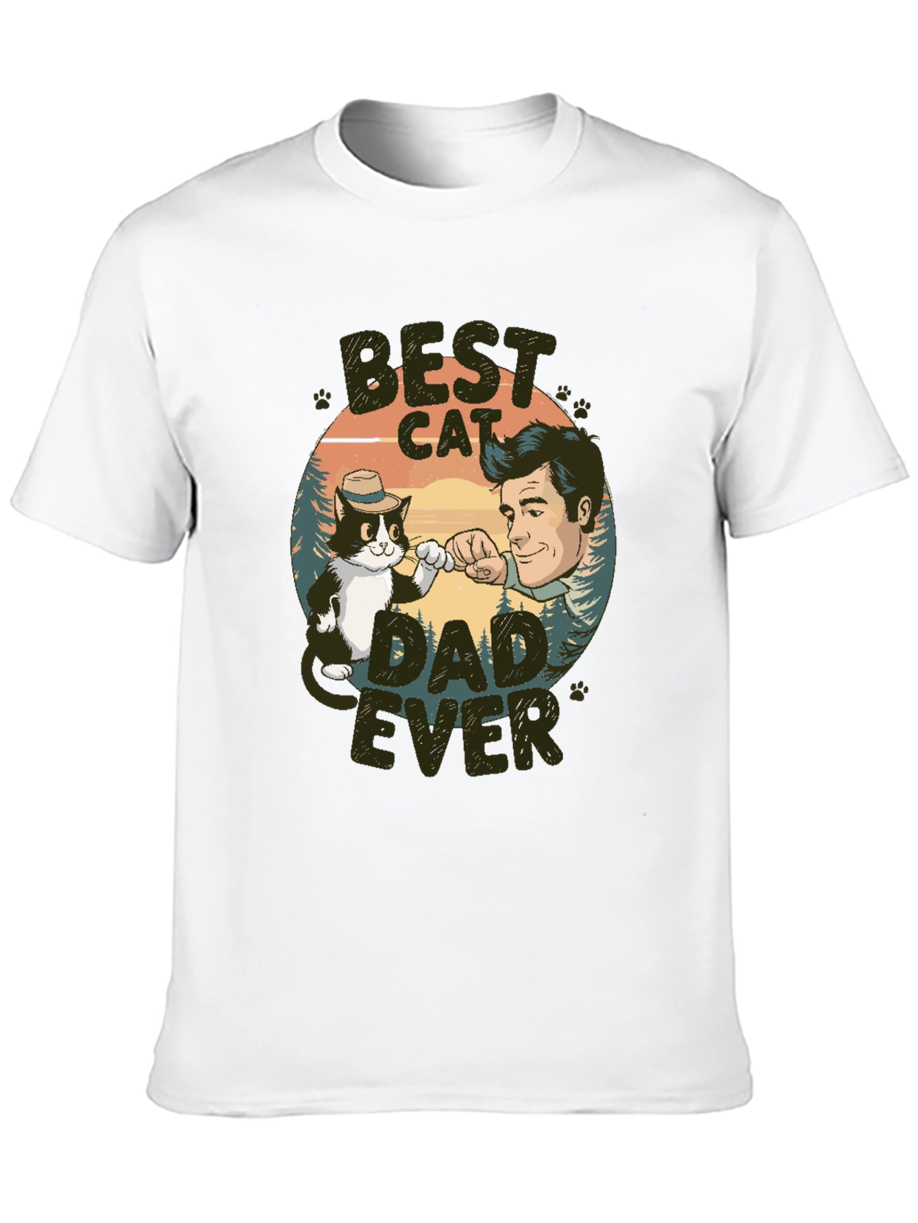 Black Best Cat Dad Ever T-Shirt view 10