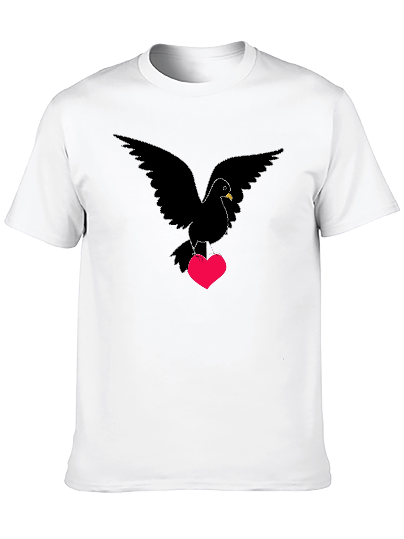 Black Dove Heart T-Shirt - Love Bird Graphic Tee view 10