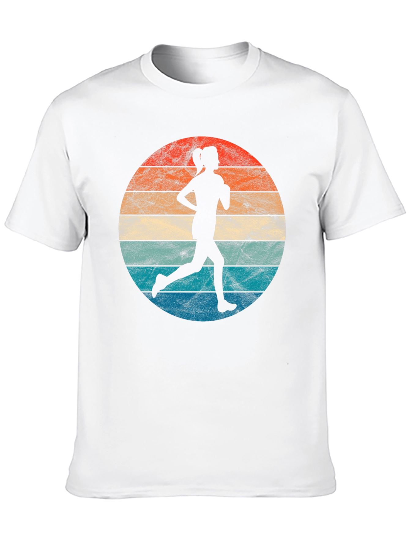 Black Retro Runner Graphic Tee - Vintage Style Sport Shirt view 10