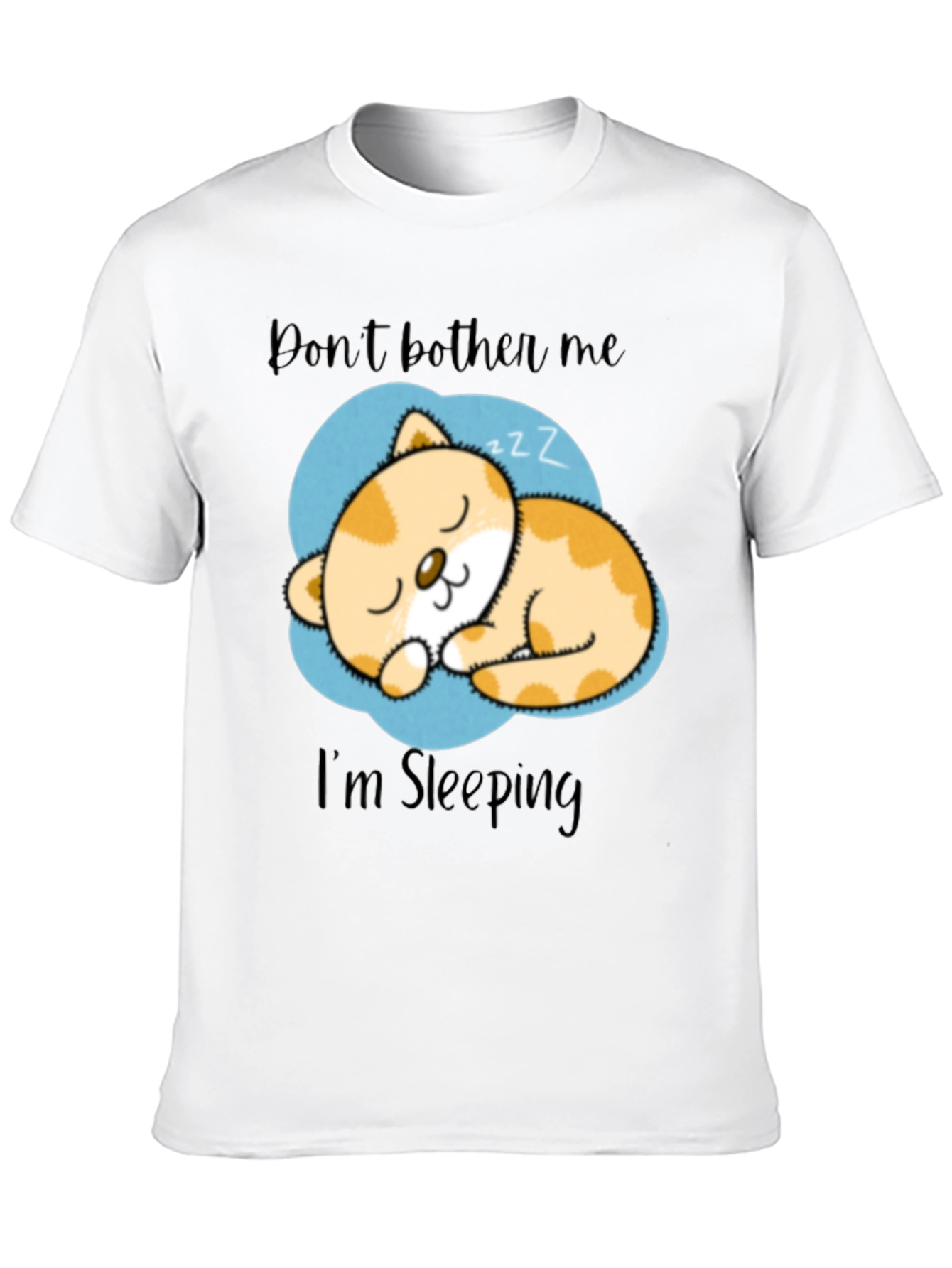 Black Don't Bother Me I'm Sleeping Cat Graphic T-Shirt view 10