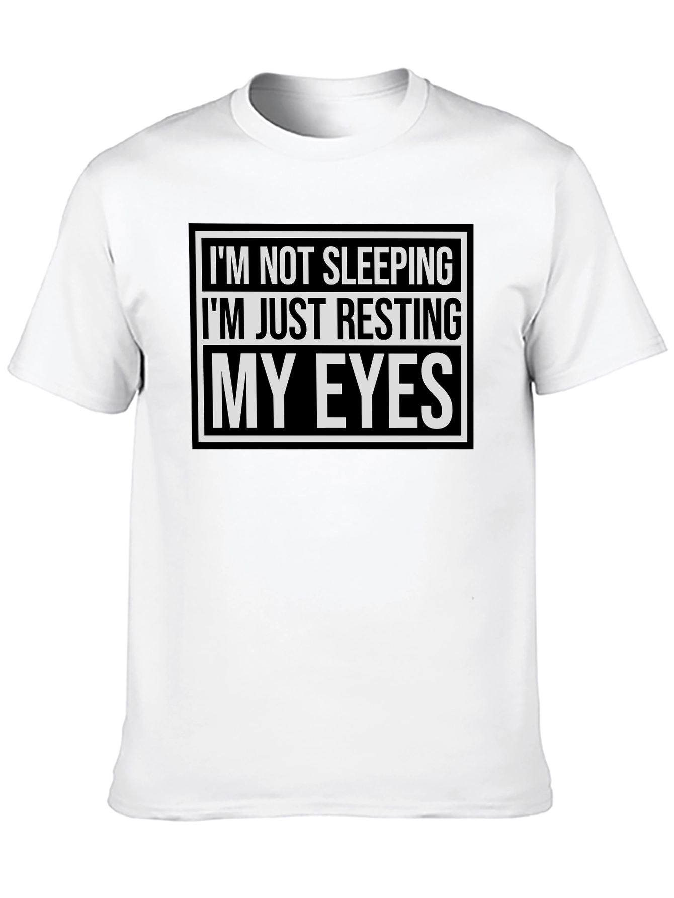Black Resting My Eyes Funny T-Shirt - Black view 10