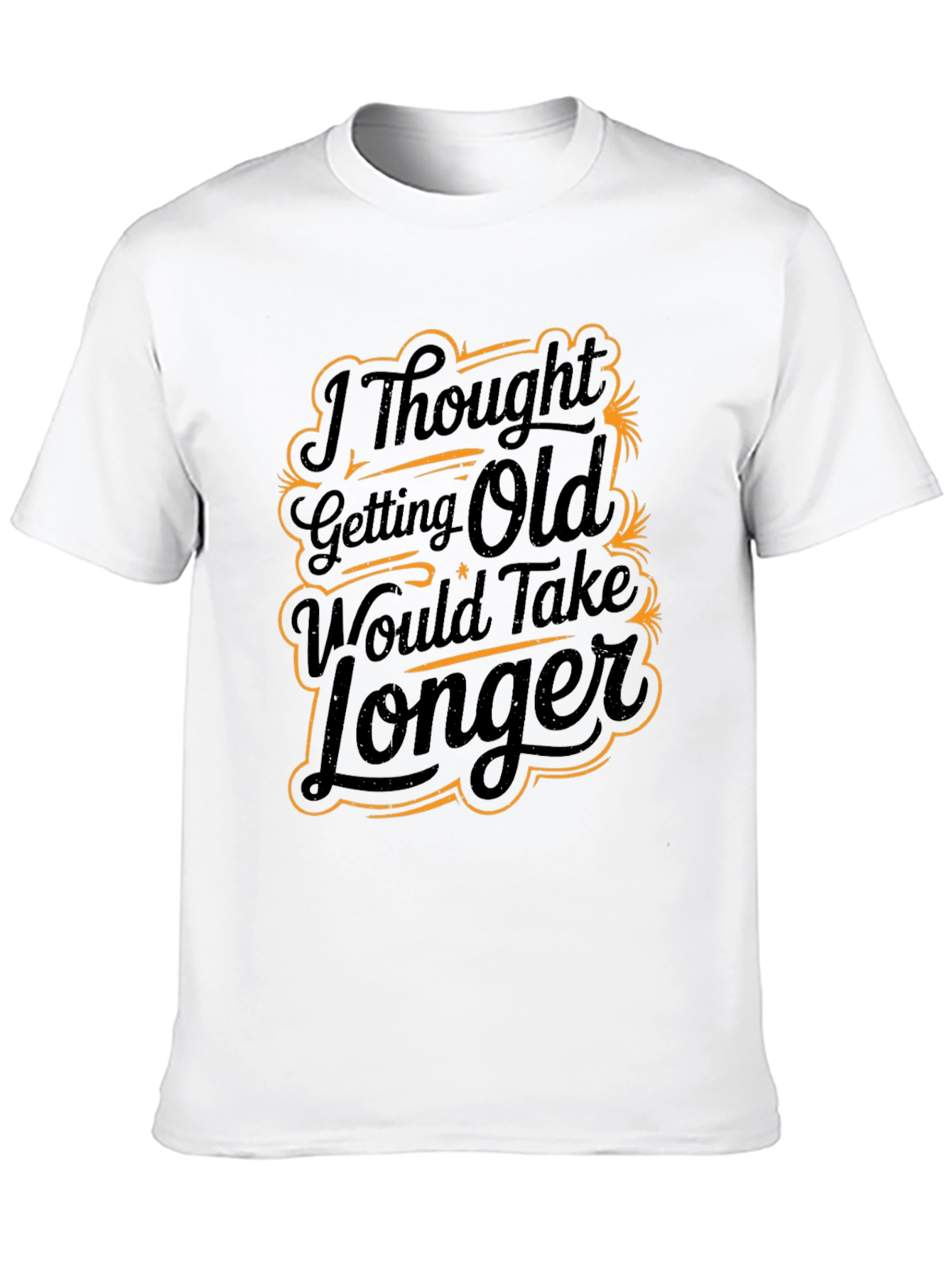 Black Funny "Getting Old" Graphic Print Black T-Shirt view 10