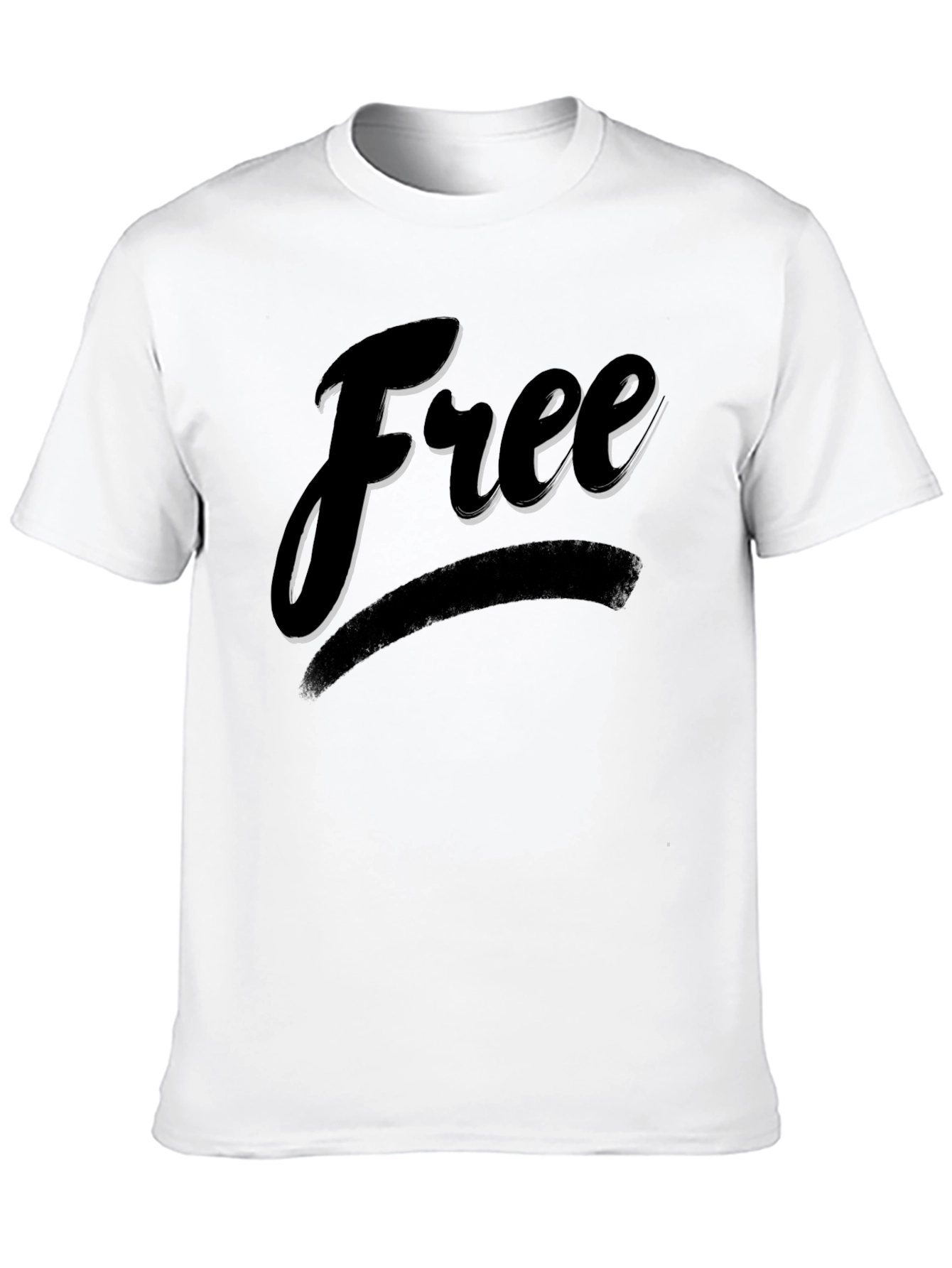Black Free Graphic Print Crew Neck T-Shirt view 10