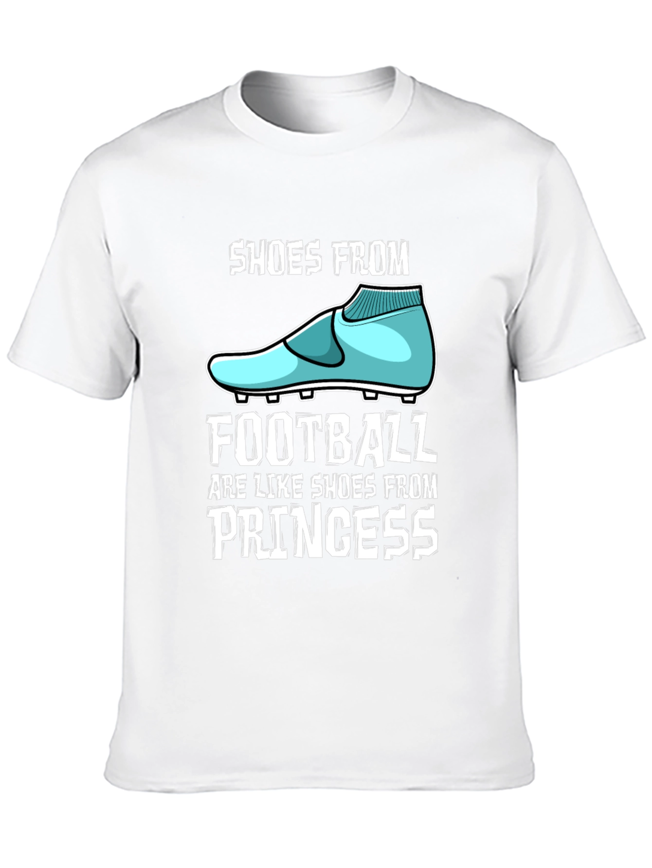 Black Funny Football vs Princess Shoes Graphic Tee view 10