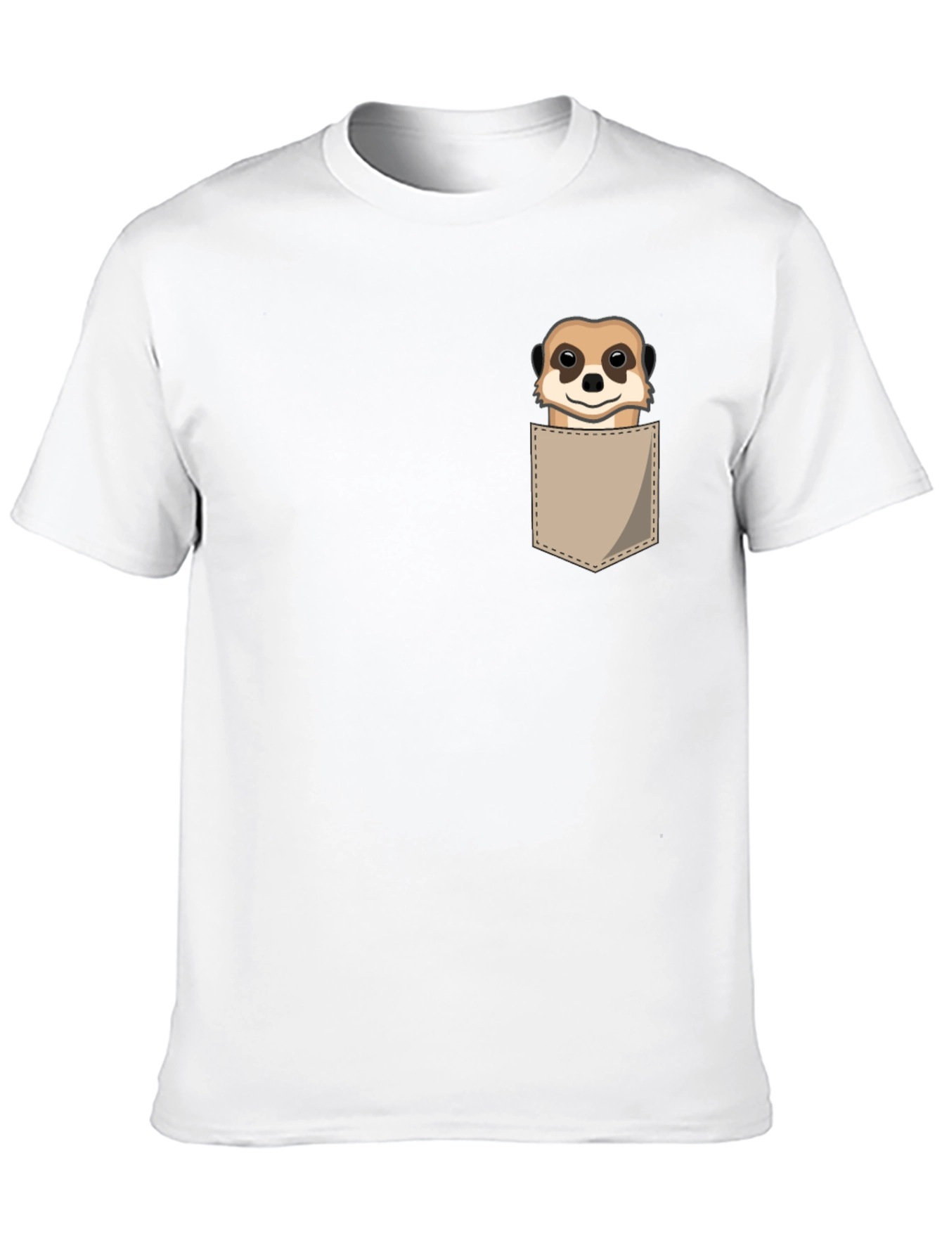 Black Meerkat Pocket T-Shirt - Novelty Cartoon Tee view 10