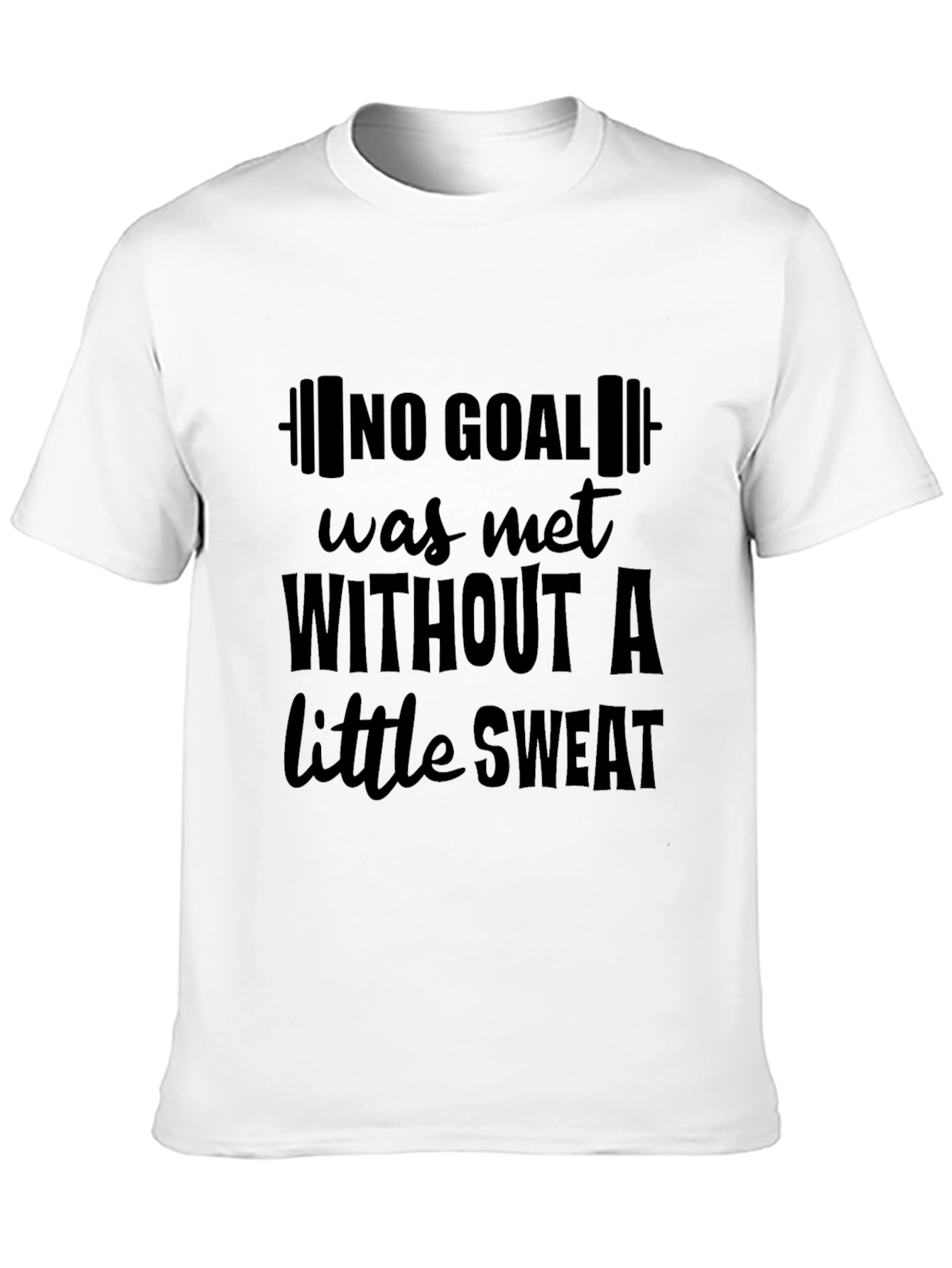 Black Motivational Workout T-Shirt - "No Goal Without Sweat" view 10