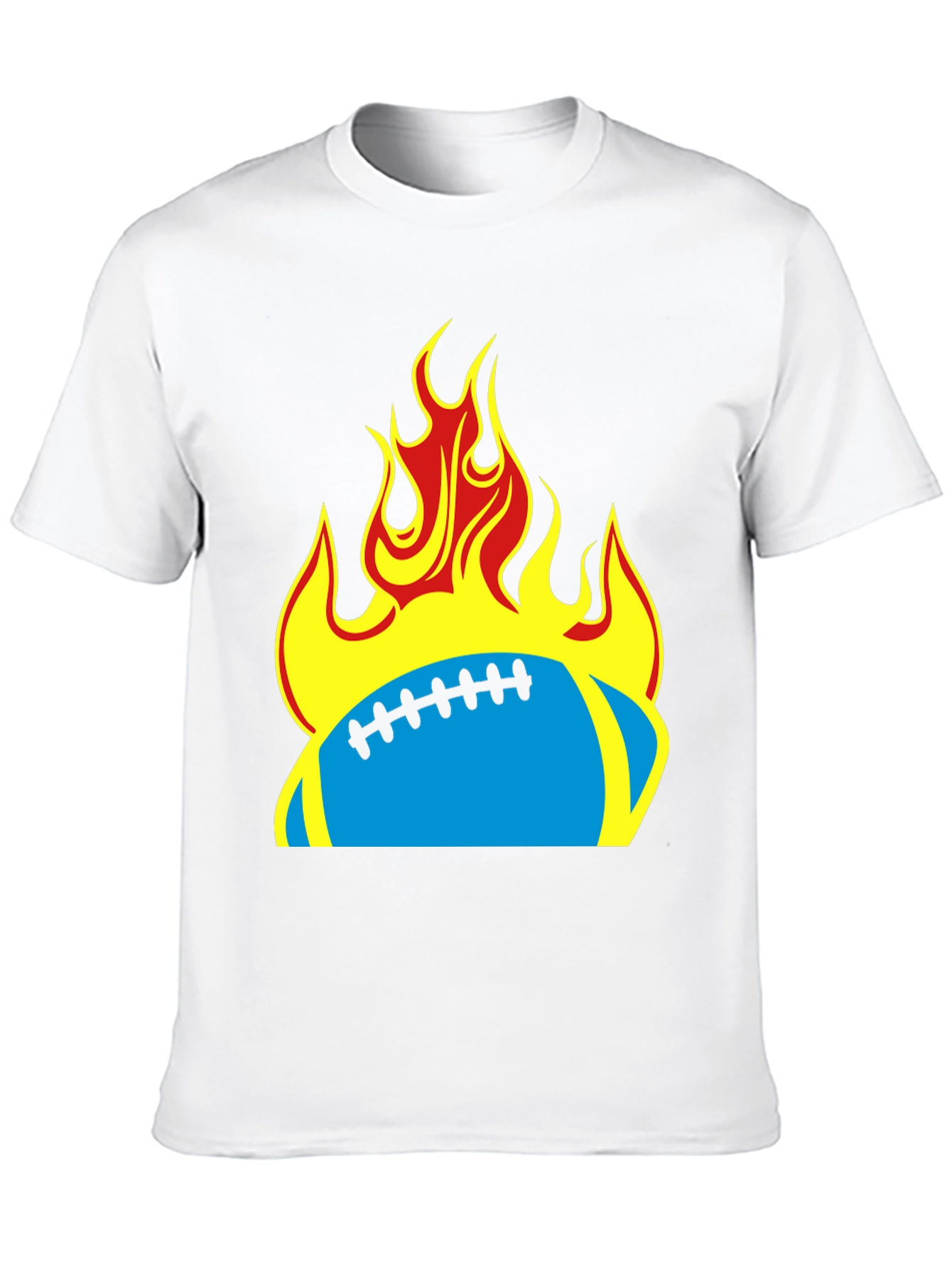 Black Flaming Football T-Shirt - Black Tee view 10