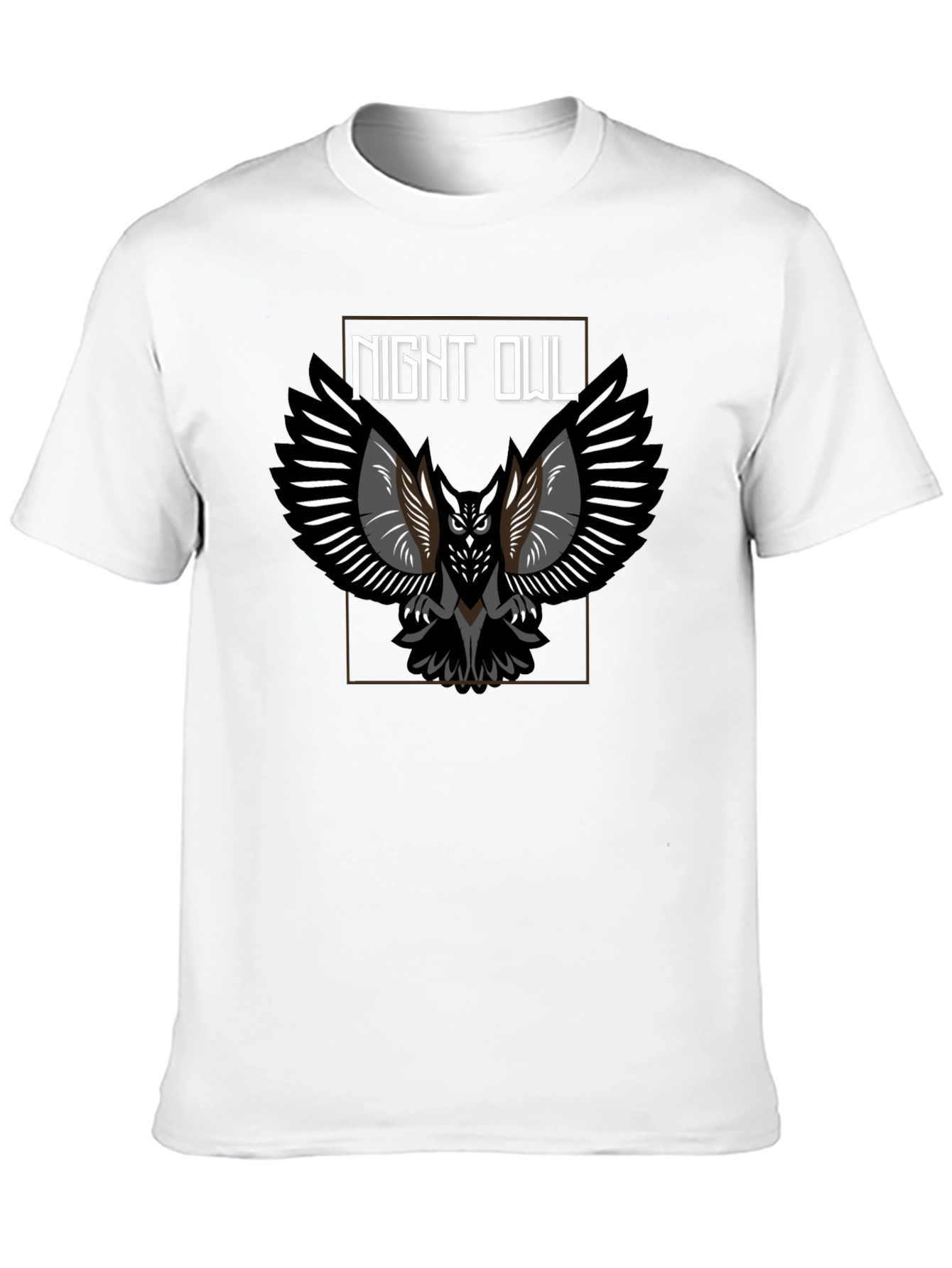 Black Night Owl Graphic Tee - Black Cotton Blend view 10