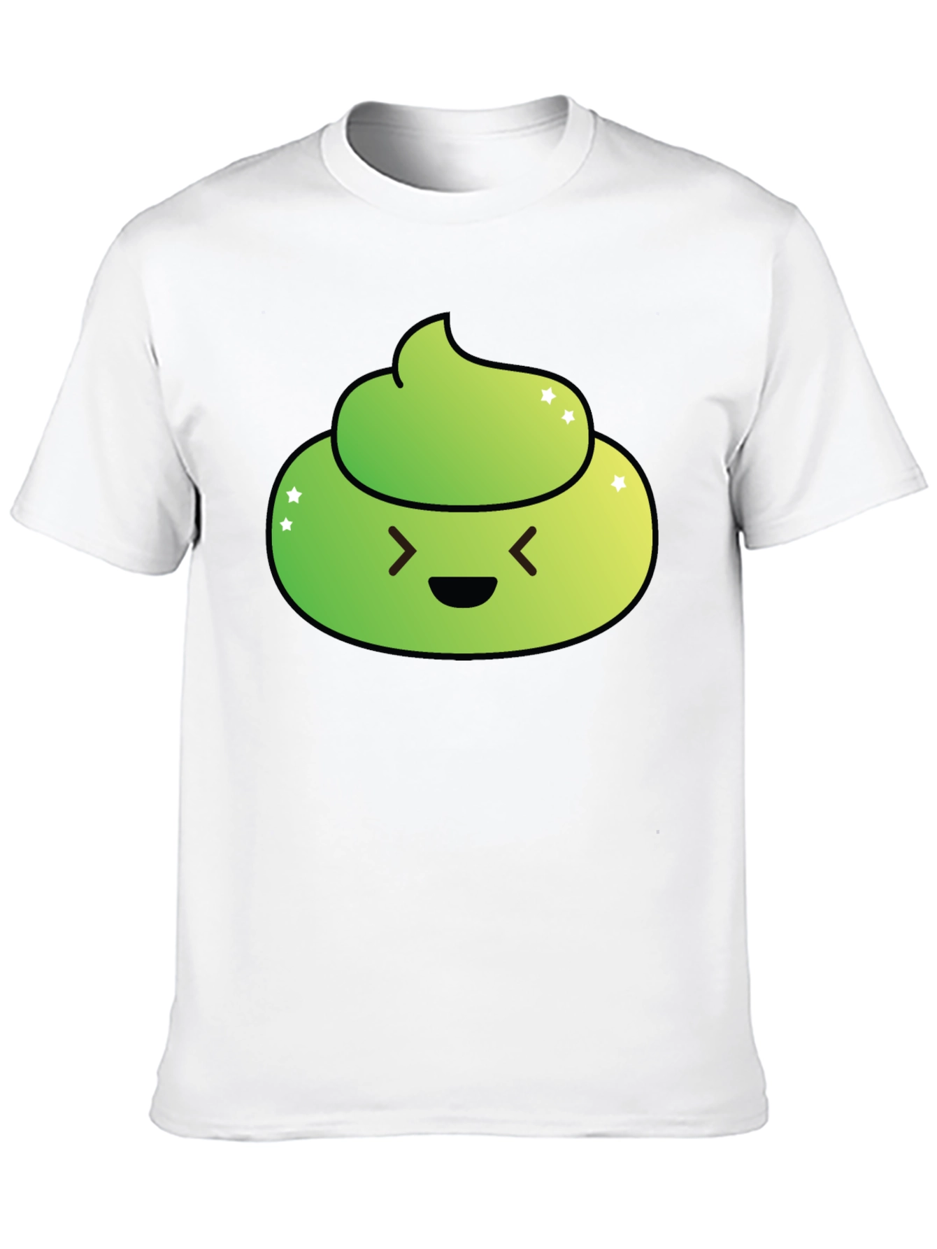 Black Green Emoji Poop T-Shirt - Funny Graphic Tee view 10