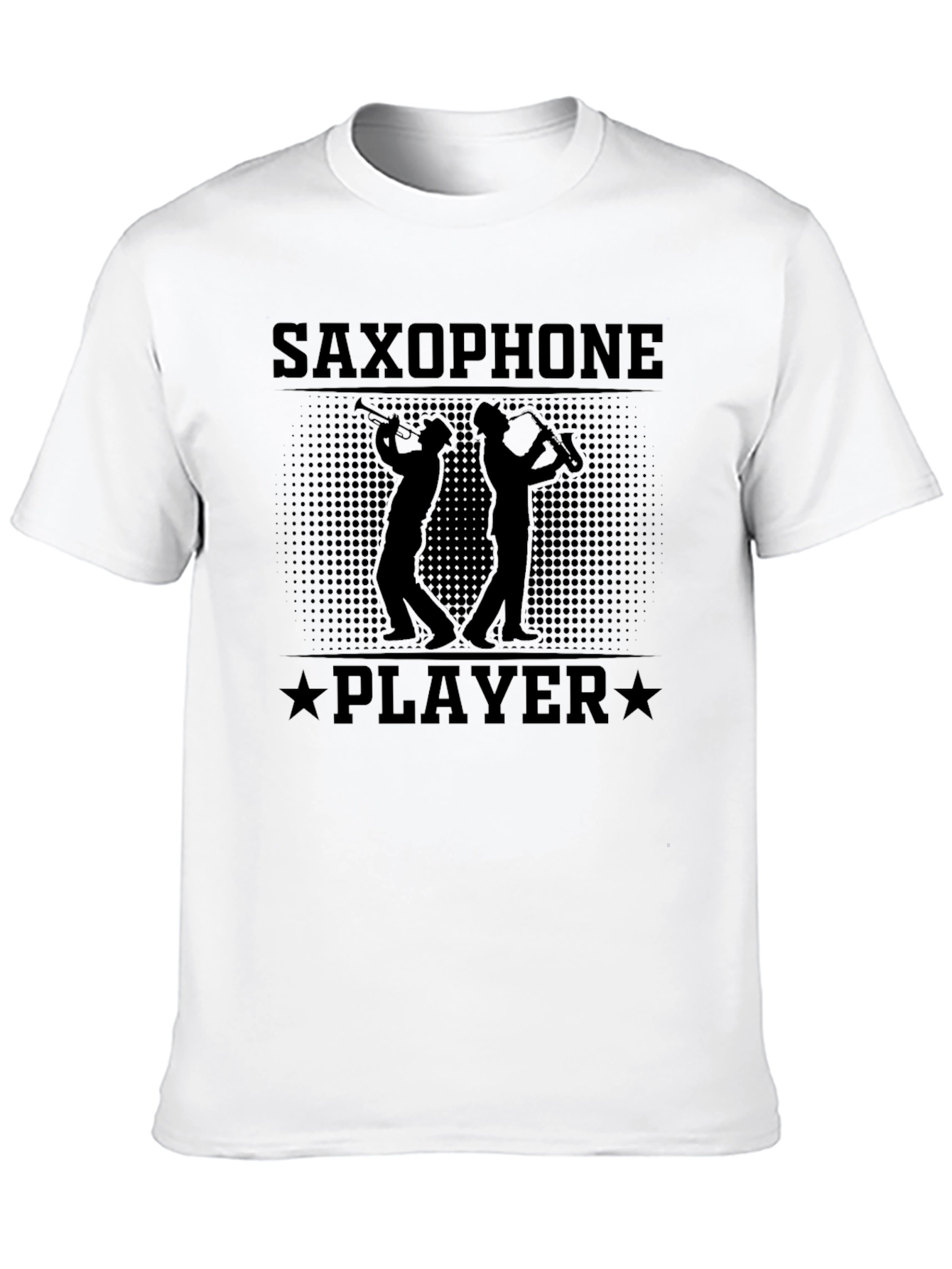 Black Saxophone Player T-Shirt - Musician Graphic Tee view 10