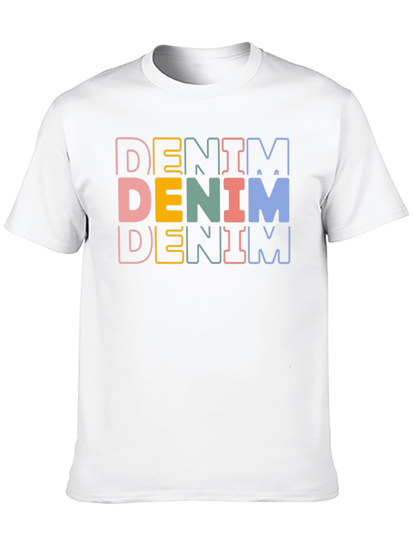 Black Denim Stacked Text Graphic Tee view 10