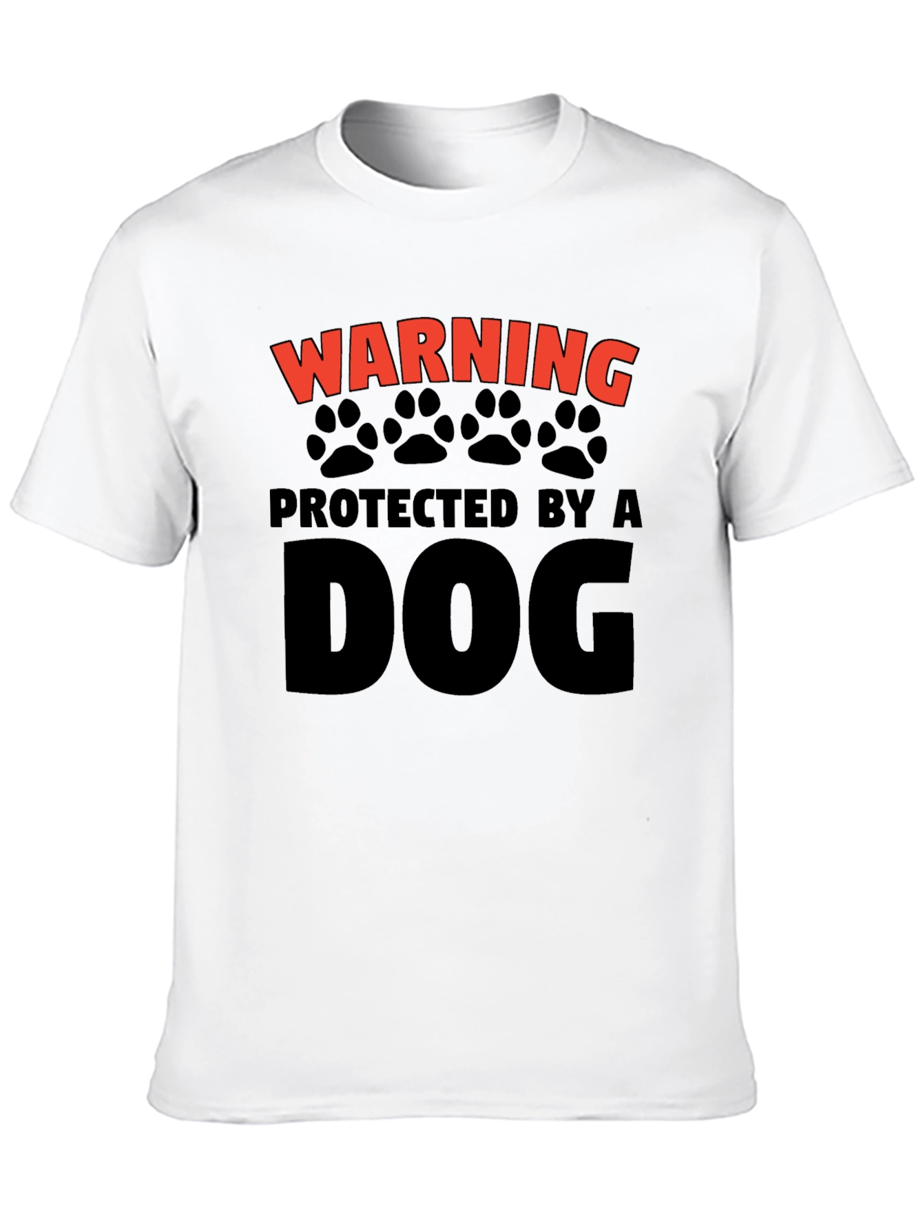 Black Warning Protected by a Dog T-Shirt view 10