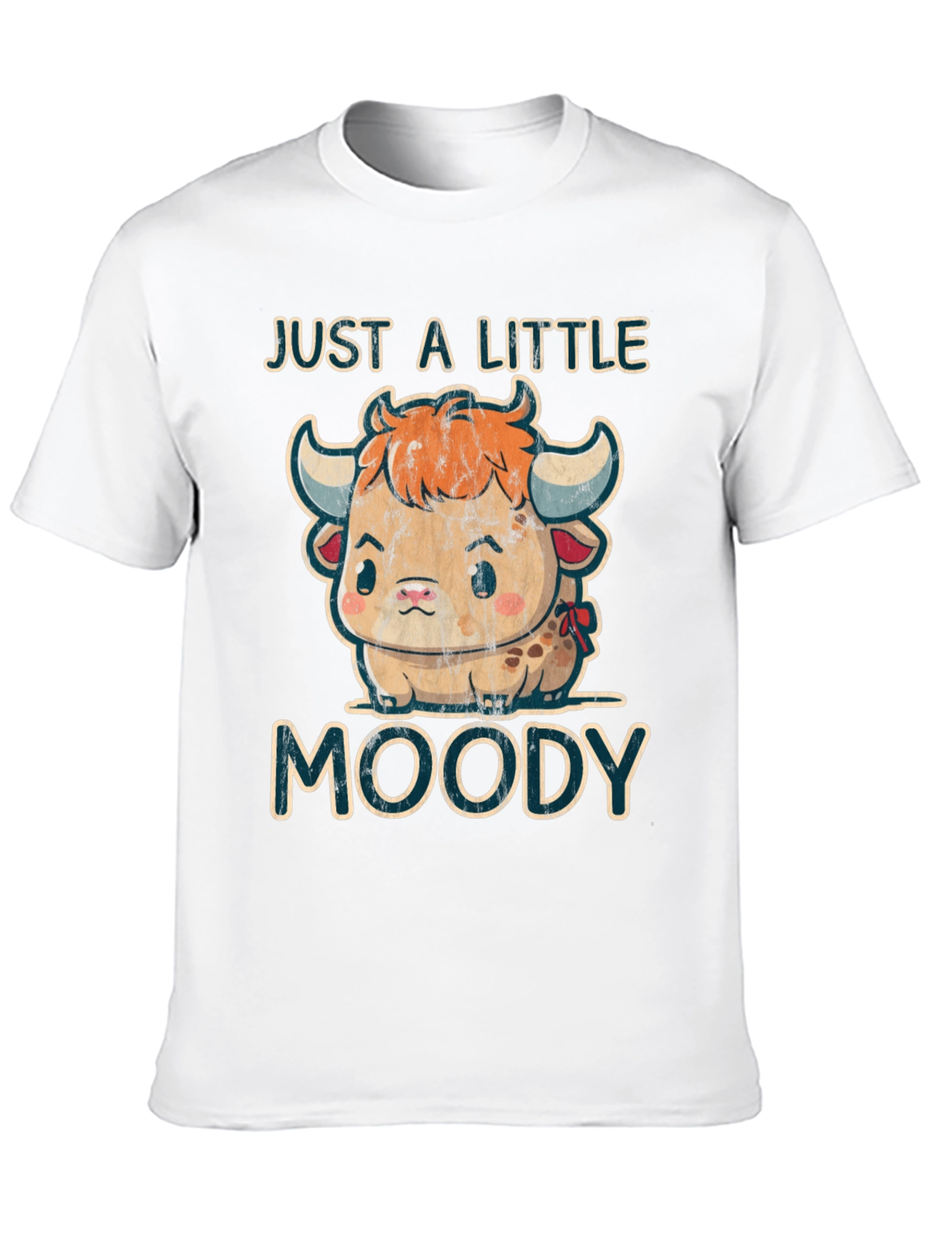 Black Moody Cow Graphic Tee - Cute Cartoon Animal Shirt view 10