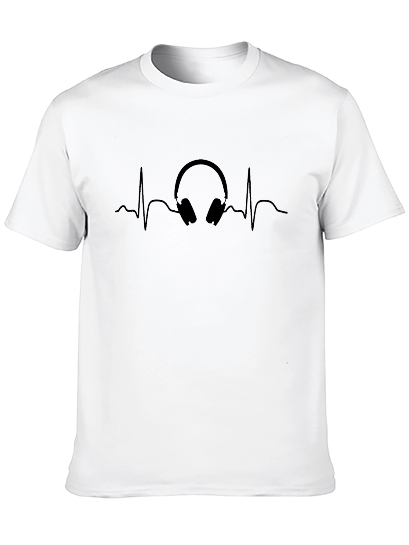 Black Headphone Heartbeat T-Shirt - Music Lover Tee view 10