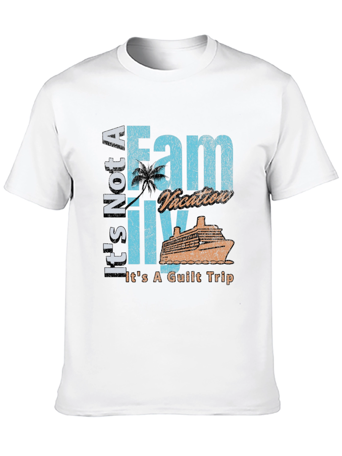 Black Funny Family Vacation Guilt Trip T-Shirt view 10