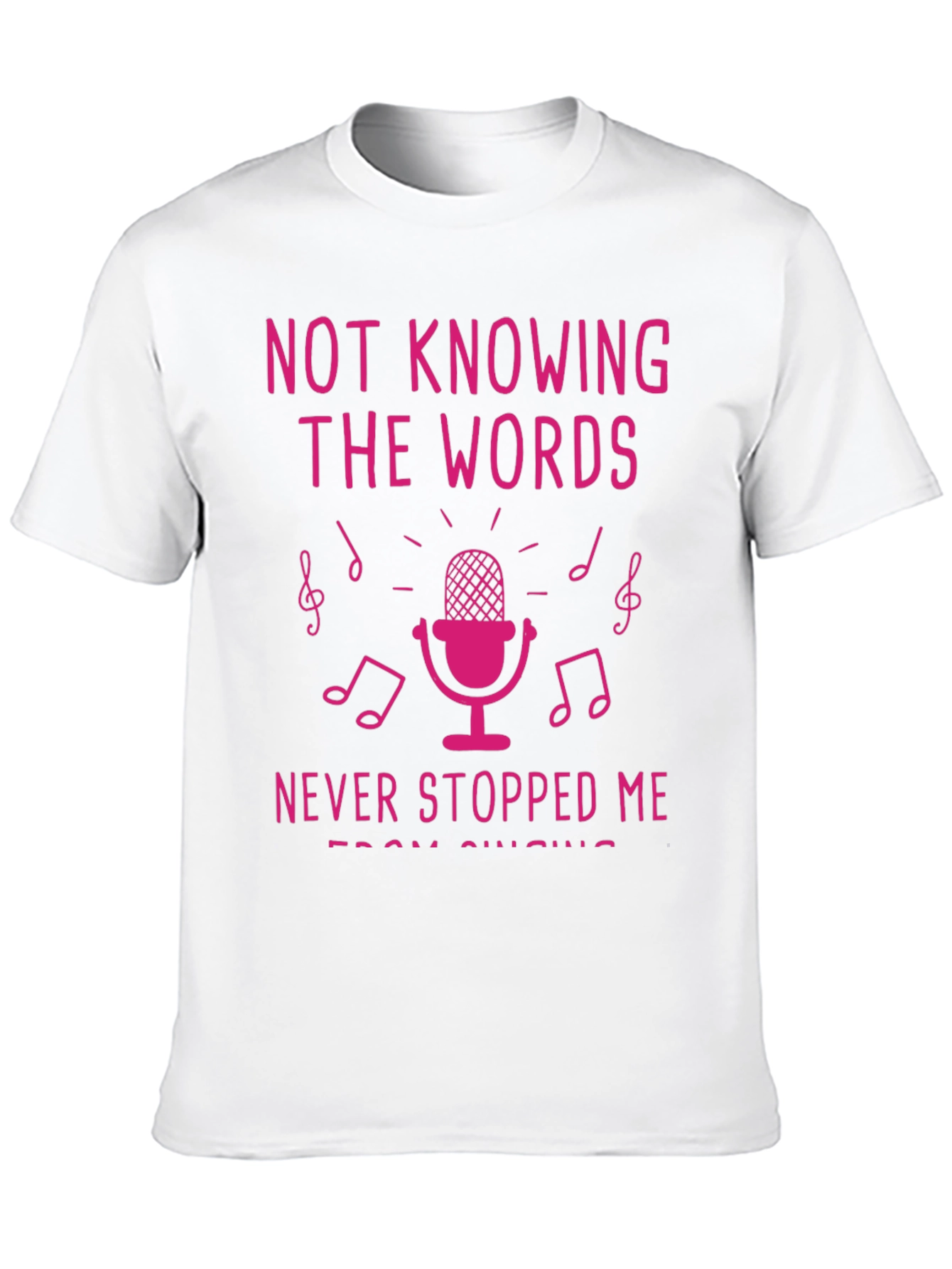 Black Funny Singing T-Shirt - Not Knowing the Words view 10
