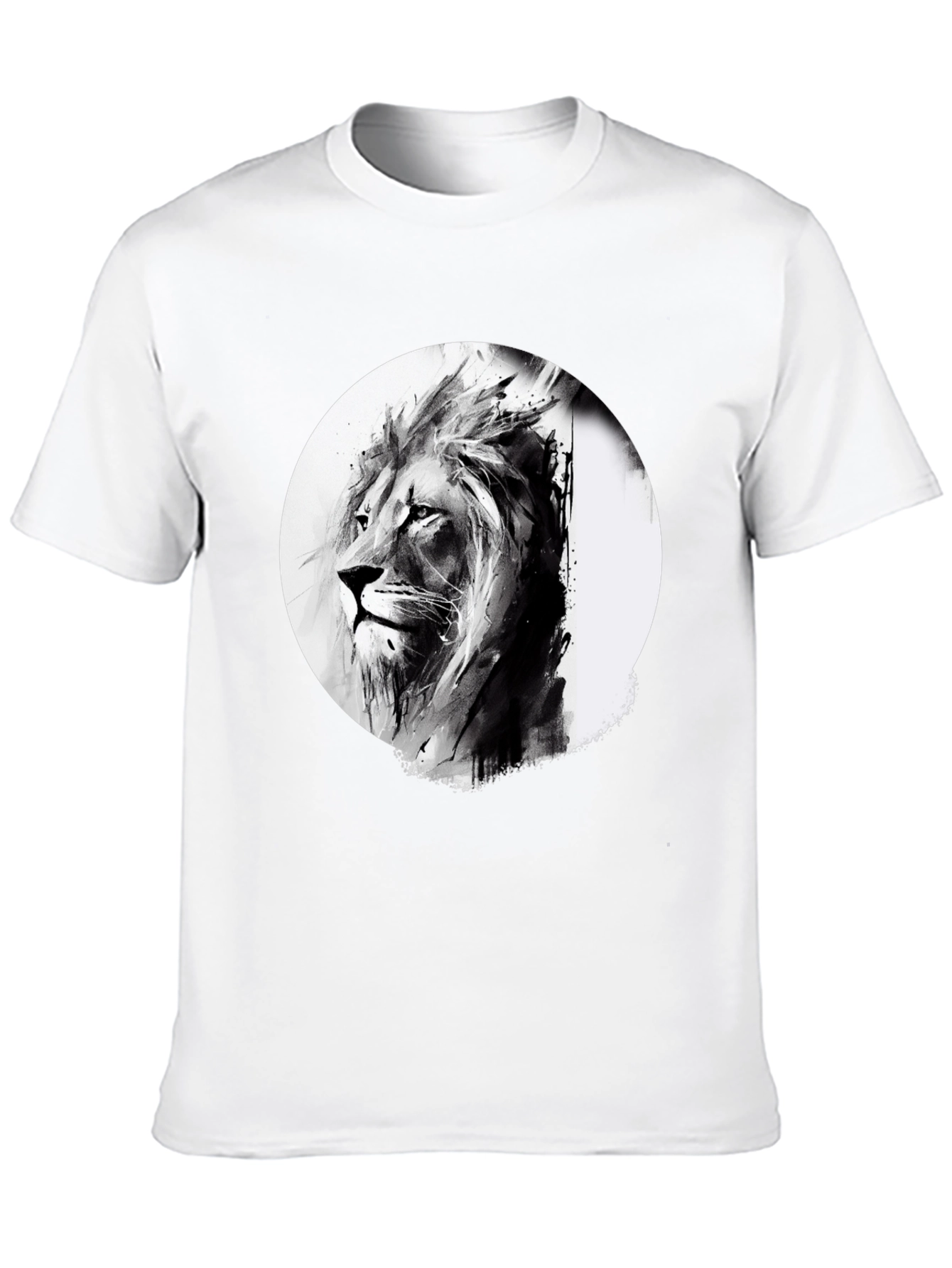 Black Lion Graphic Print Black T-Shirt view 10