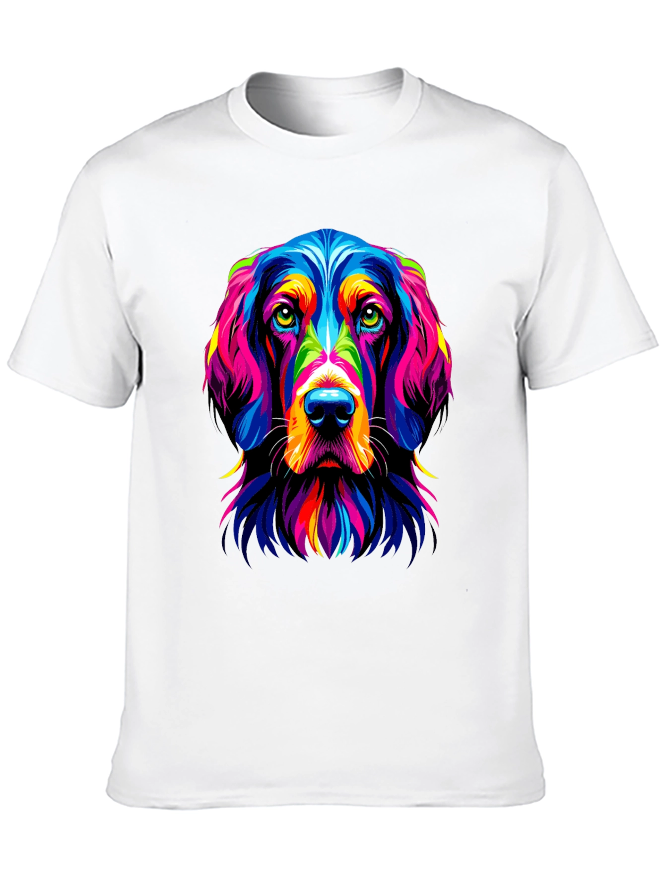Black Colorful Dog Portrait Graphic Tee view 10