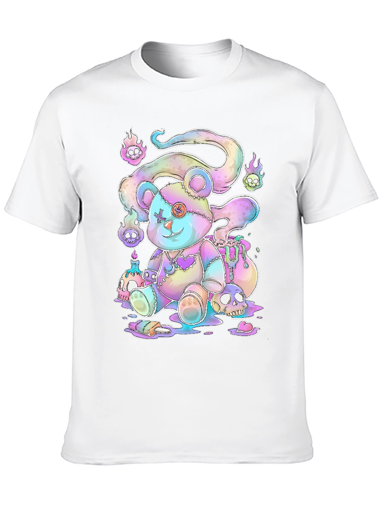 Black Gothic Pastel Teddy Bear Graphic Tee view 10