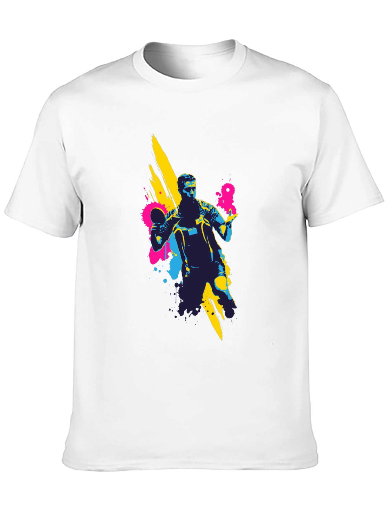 Black Ping Pong Player Graphic Black T-Shirt view 10