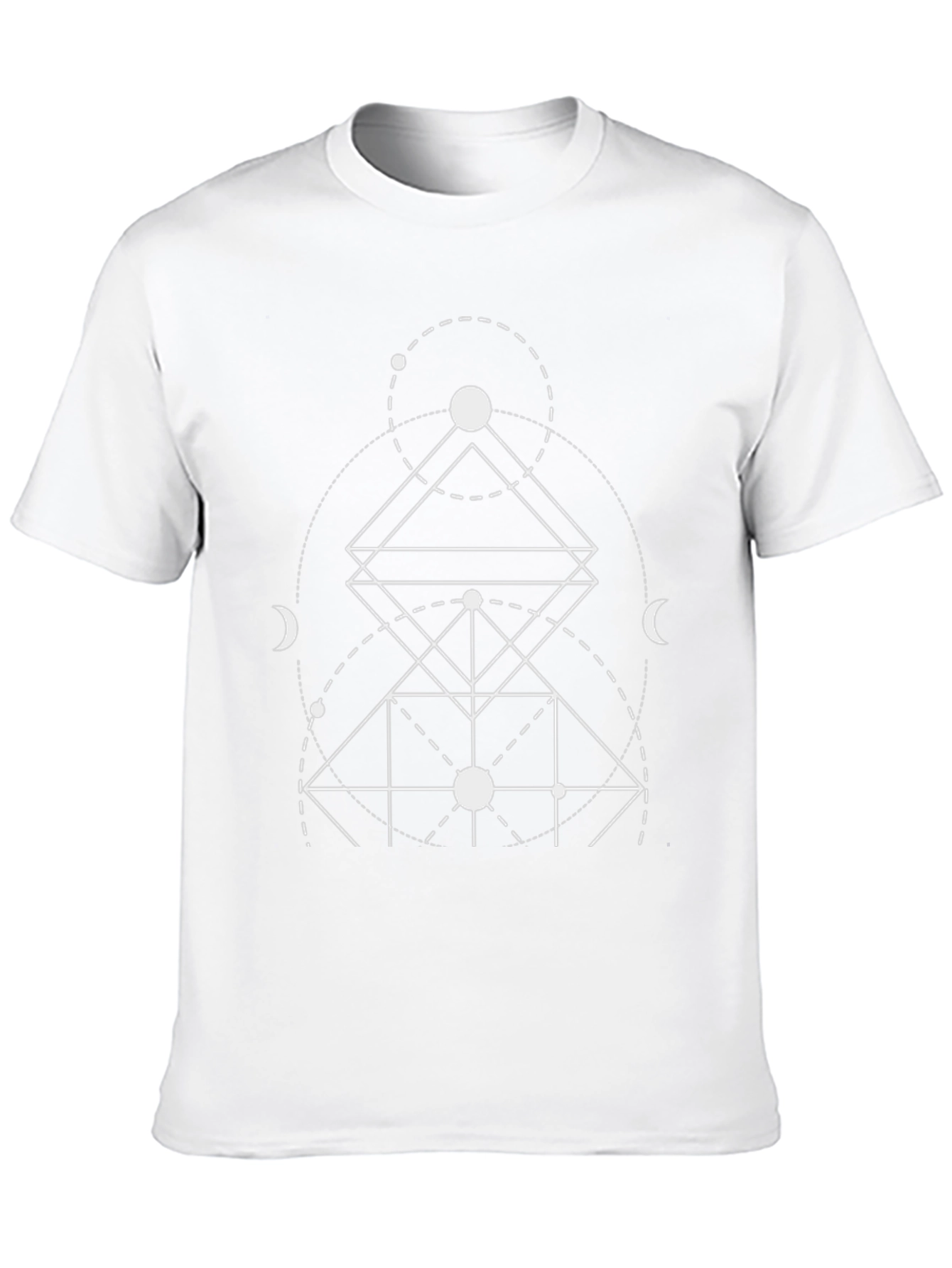 Black Geometric Design Black Tee - Mens Graphic T-Shirt view 10