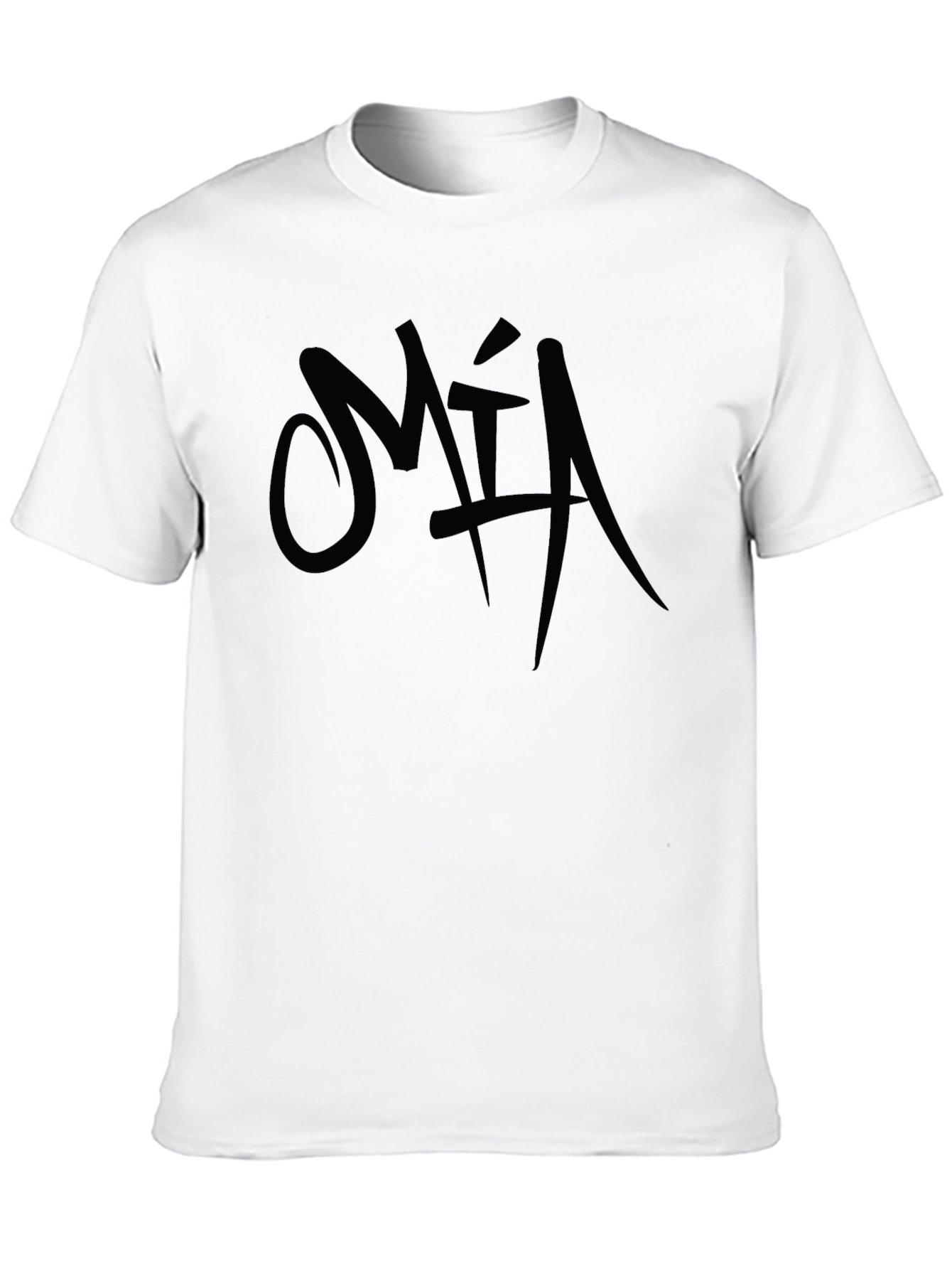 Black Men's Black Graphic T-Shirt - "MIA" Design view 10