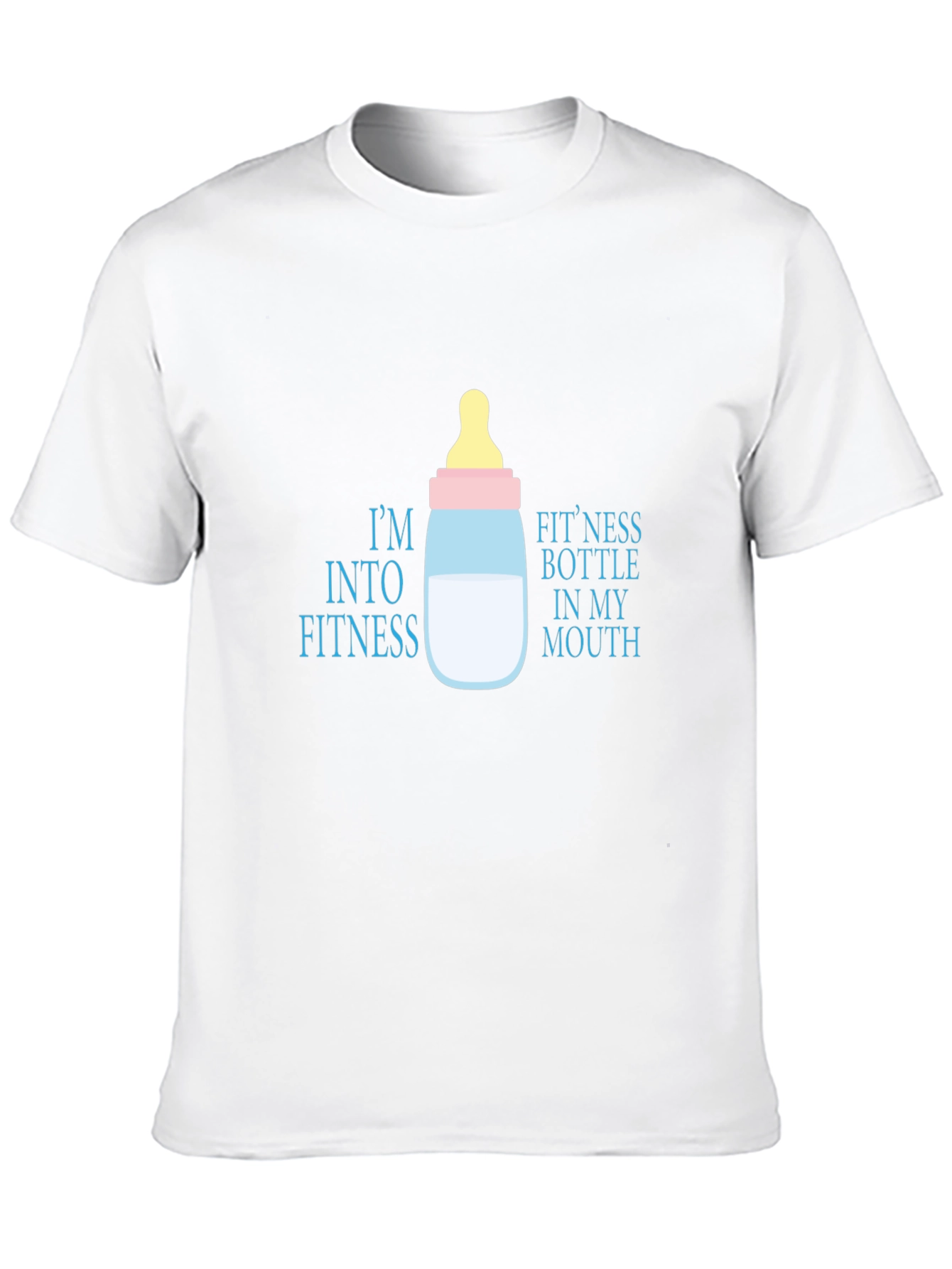Black Humorous "Fitness Bottle" Graphic T-Shirt view 10