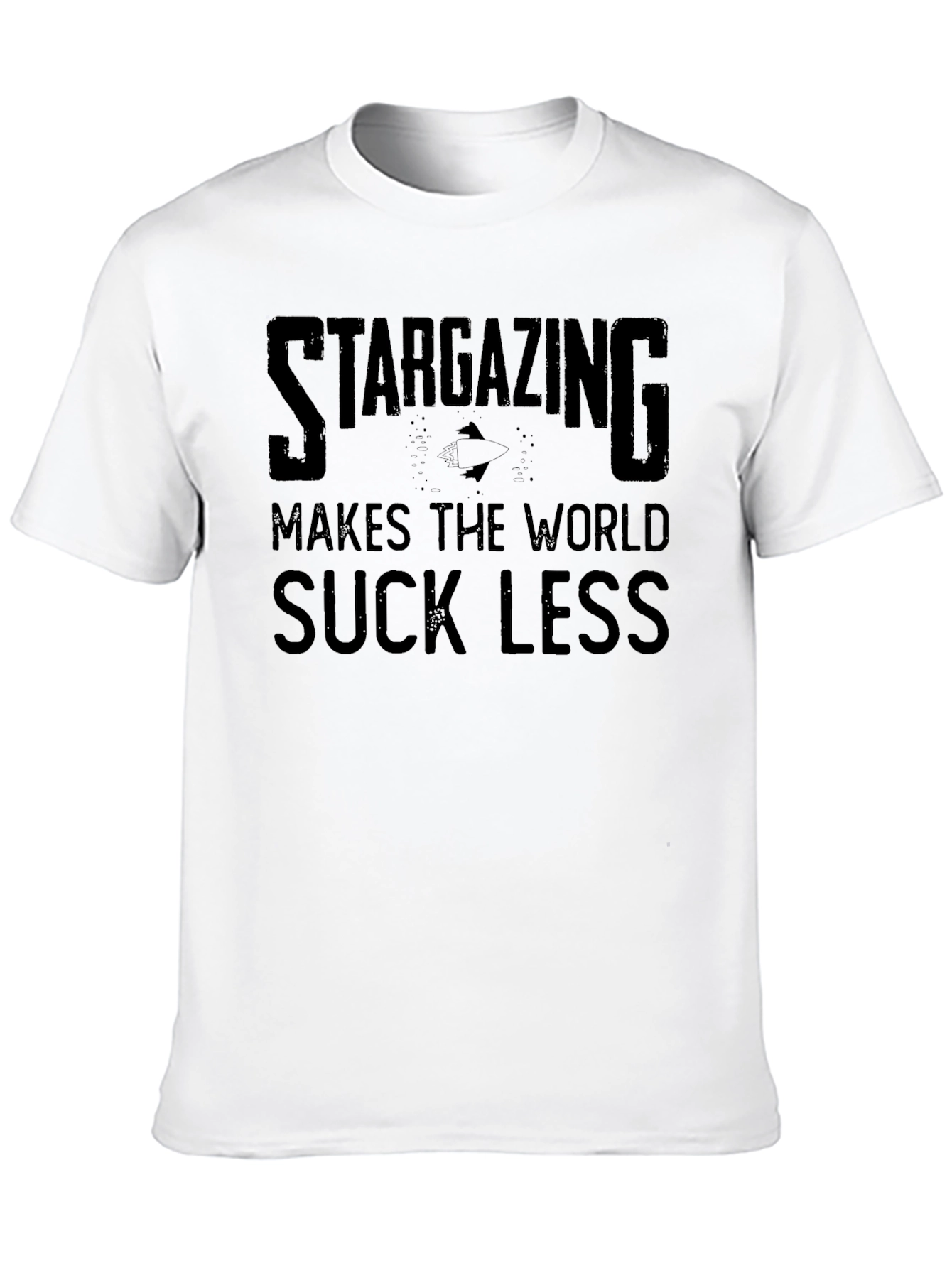 Black Stargazing Makes The World Suck Less T-Shirt view 10
