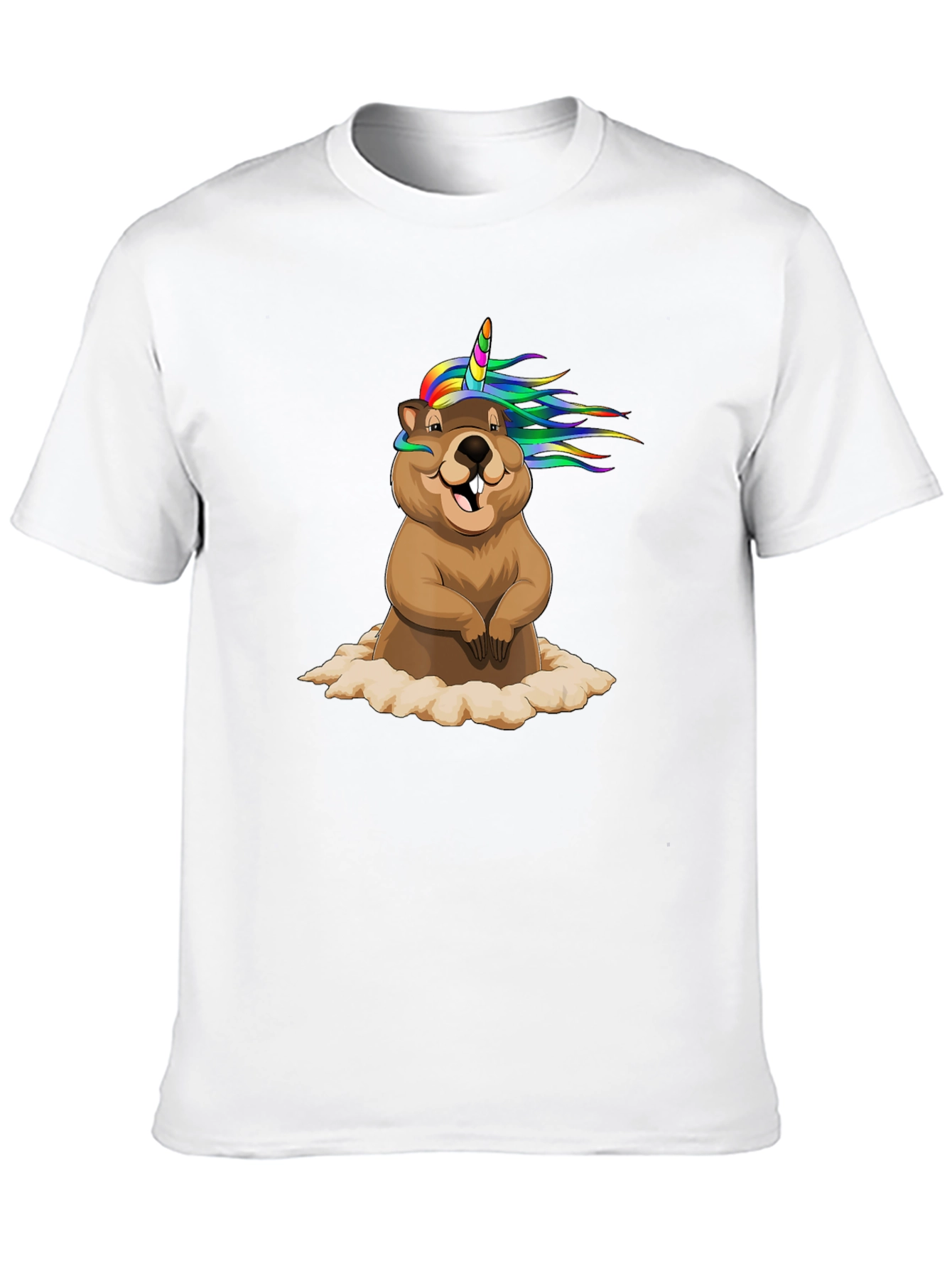 Black Unicorn Beaver T-Shirt - Funny Graphic Tee view 10