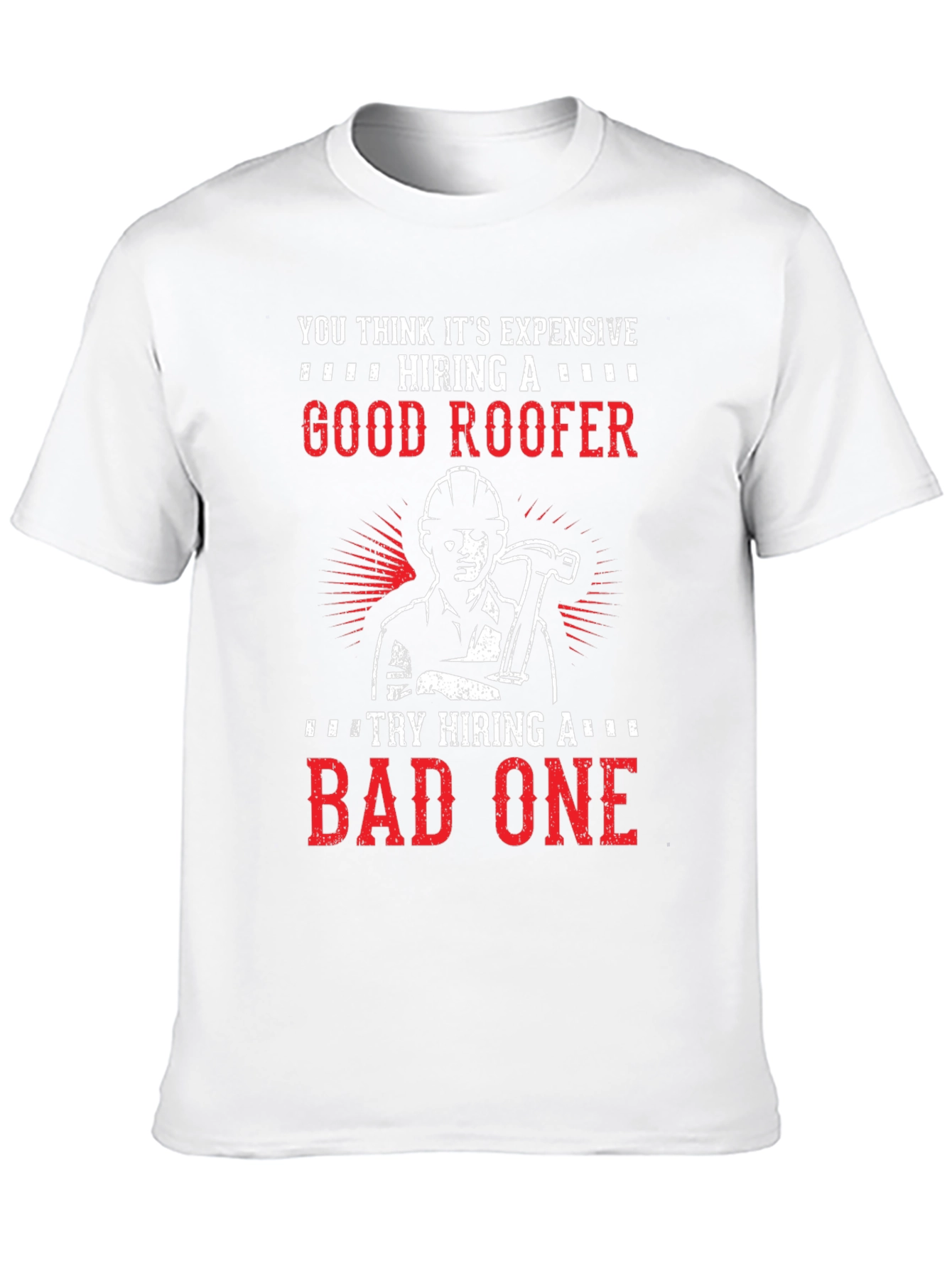 Black Funny Roofer T-Shirt - Good vs. Bad Roofer Design view 10