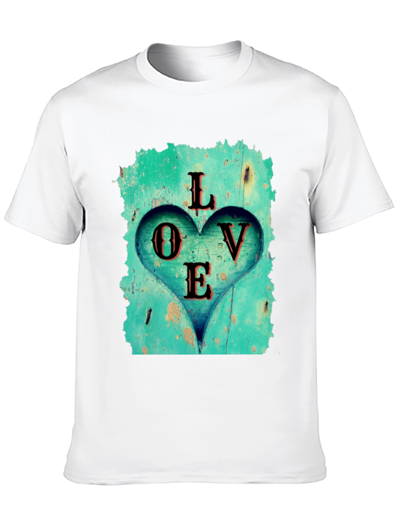Black Love Heart Graphic Tee - Black Casual T-Shirt view 10