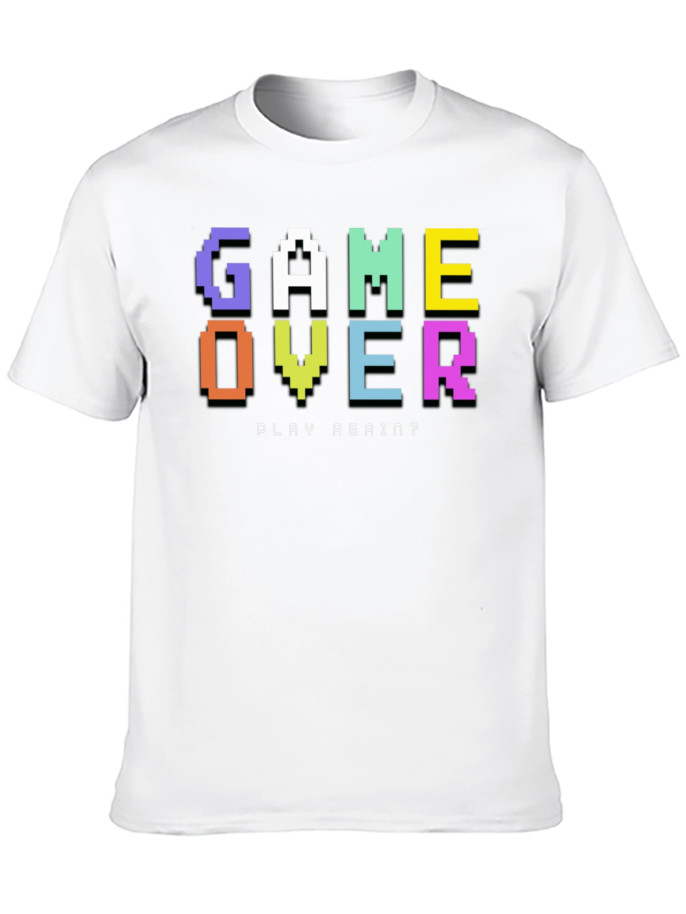 Black Game Over T-Shirt - Pixel Style Retro Gamer Tee view 10