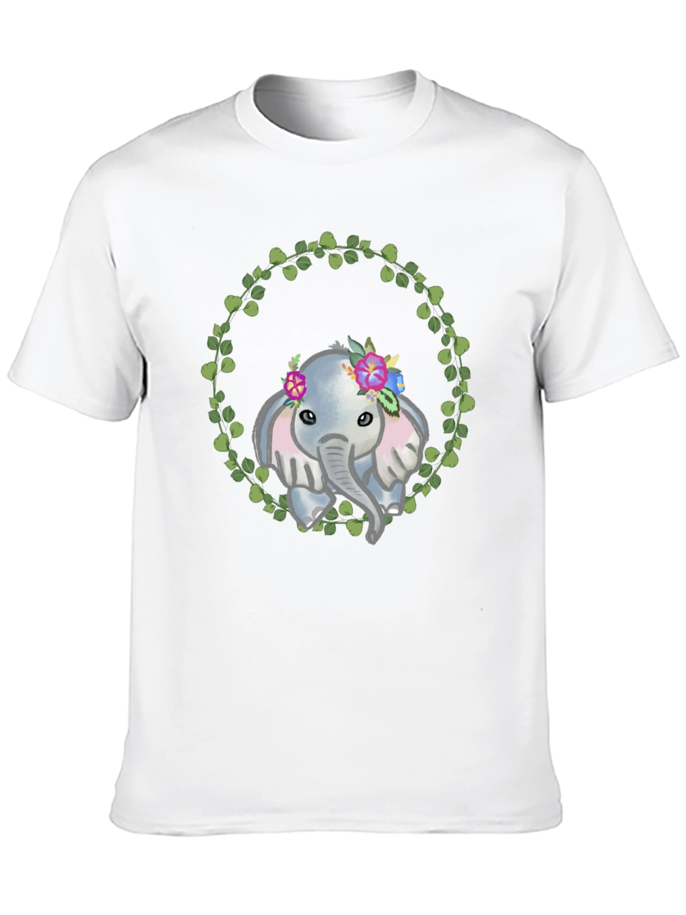 Black Elephant Floral Wreath Graphic Tee view 10