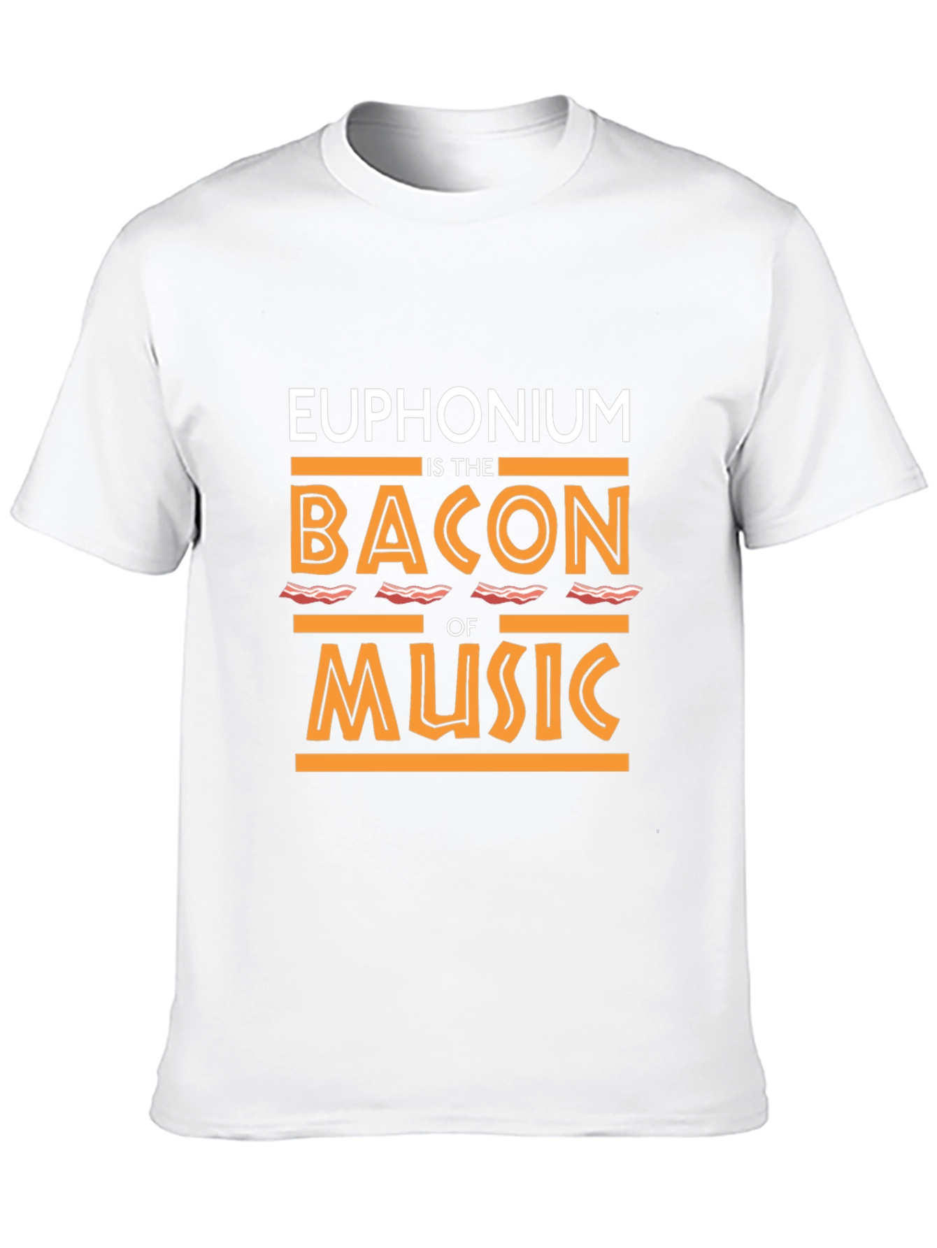 Black Euphonium Bacon Music T-Shirt - Funny Musician Tee view 10
