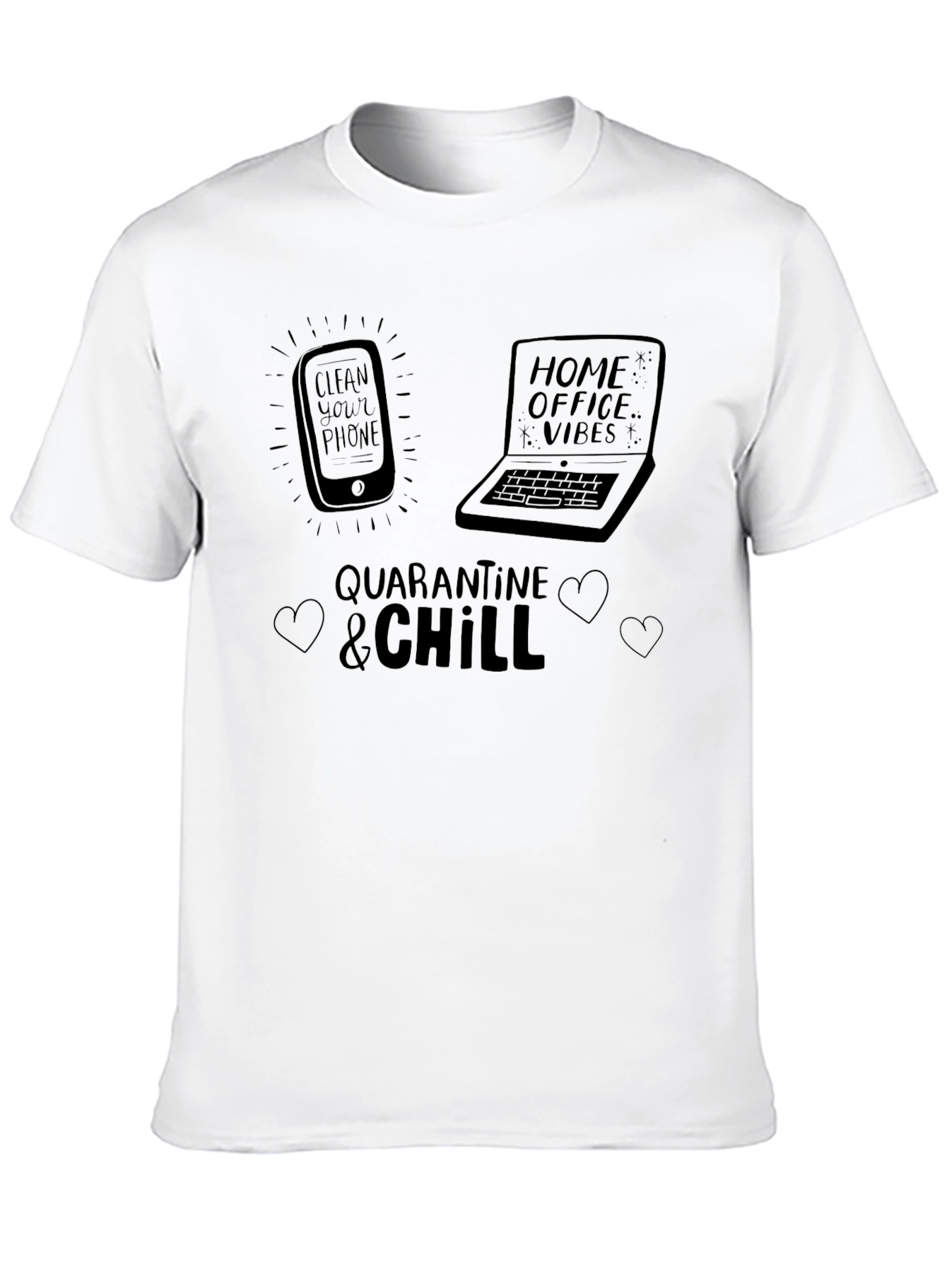 Black Quarantine & Chill Graphic T-Shirt view 10