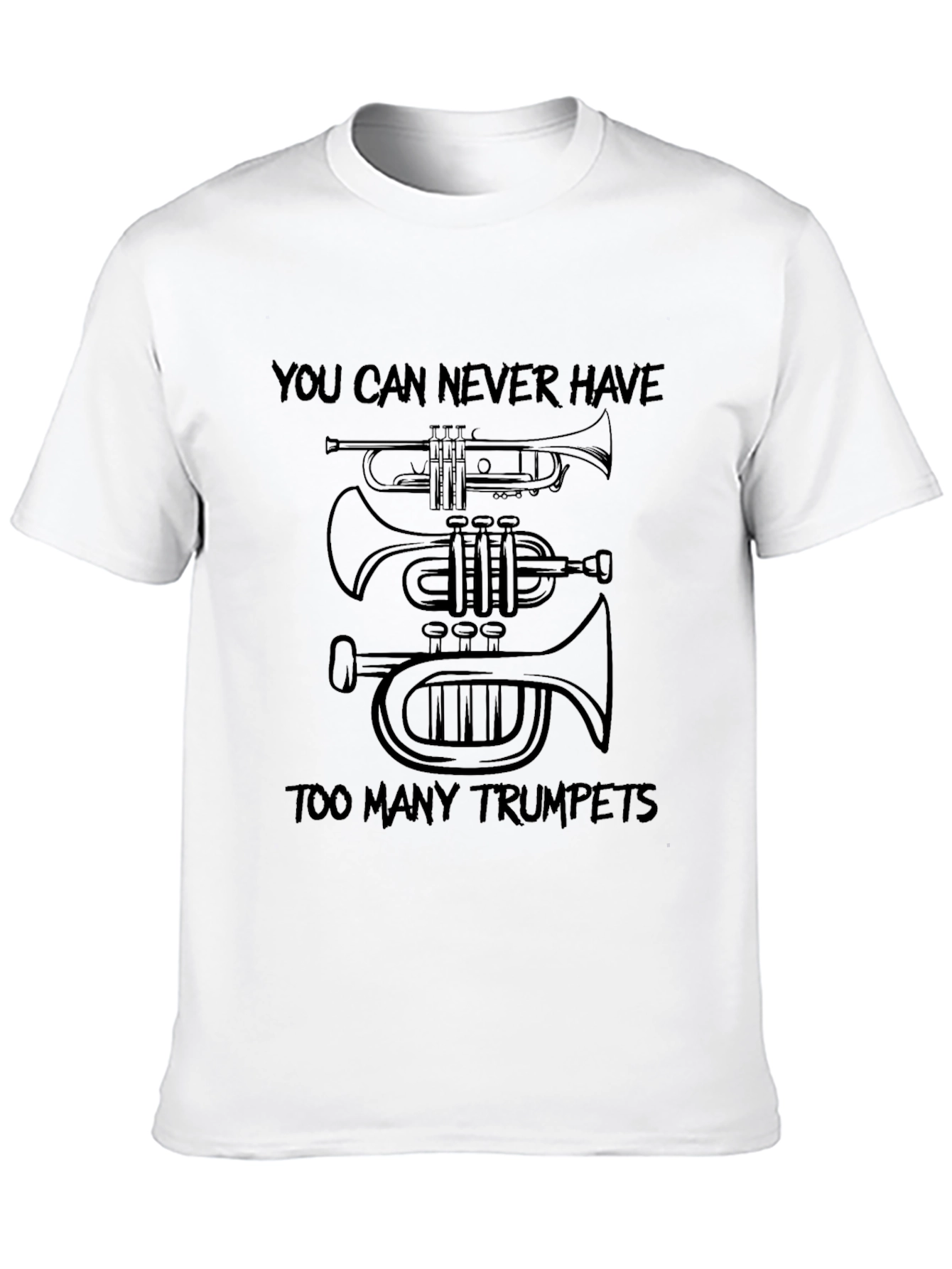 Black Trumpet Fan T-Shirt - Never Too Many Trumpets! view 10
