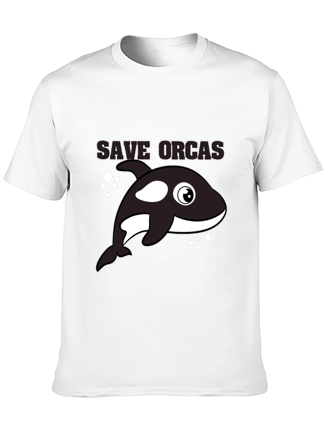 Black Save Orcas Black T-Shirt view 10