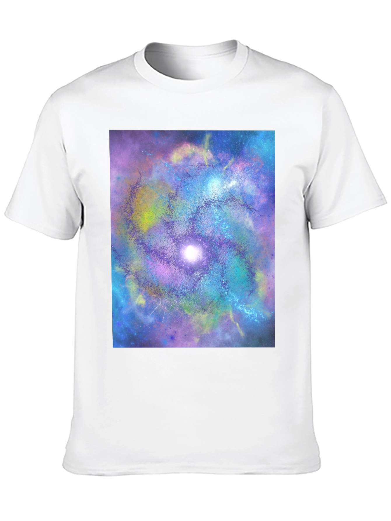 Black Galaxy Swirl Graphic Tee - Black Cotton Comfort view 10