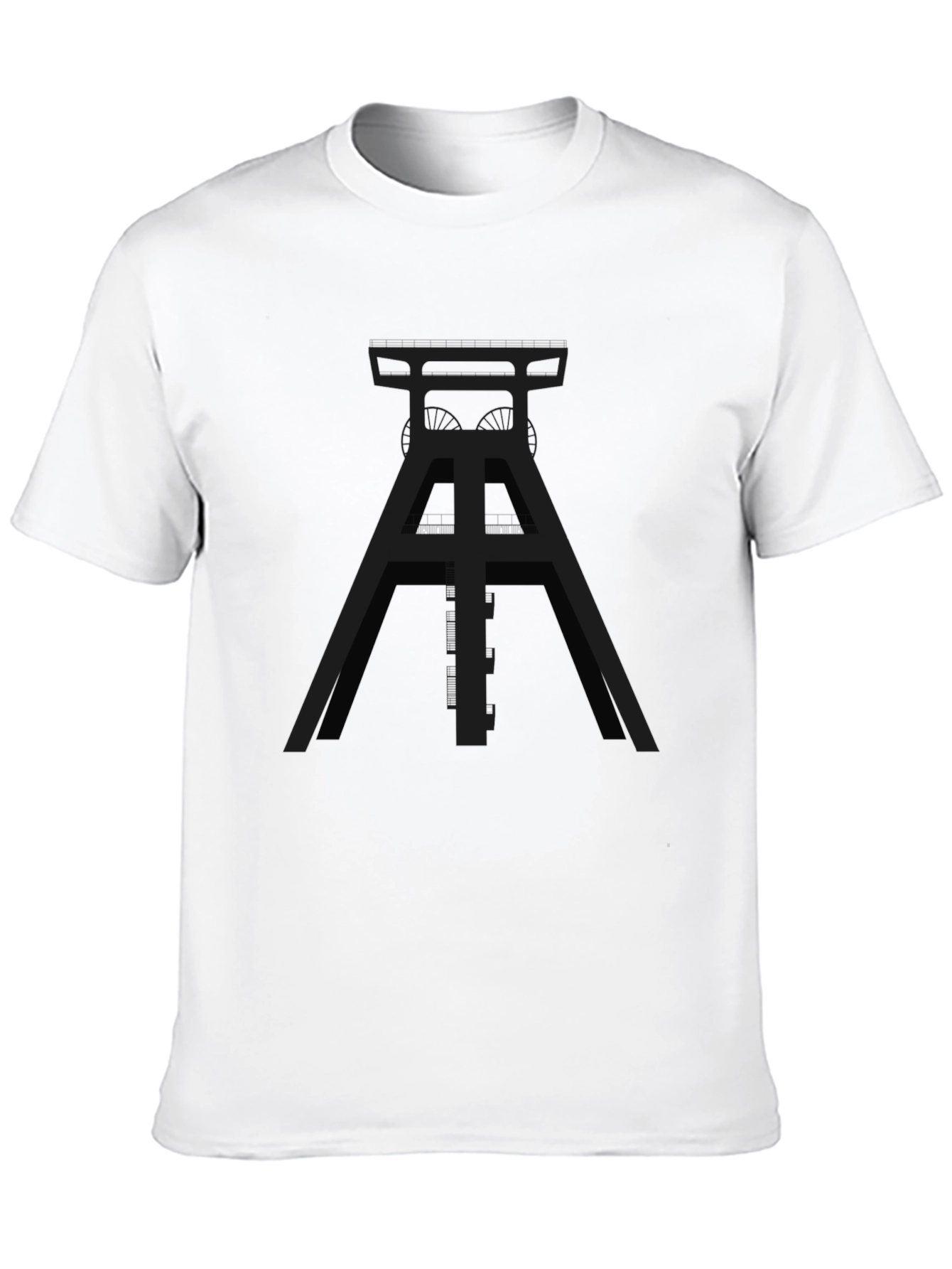 Black Industrial Design Black T-Shirt view 10