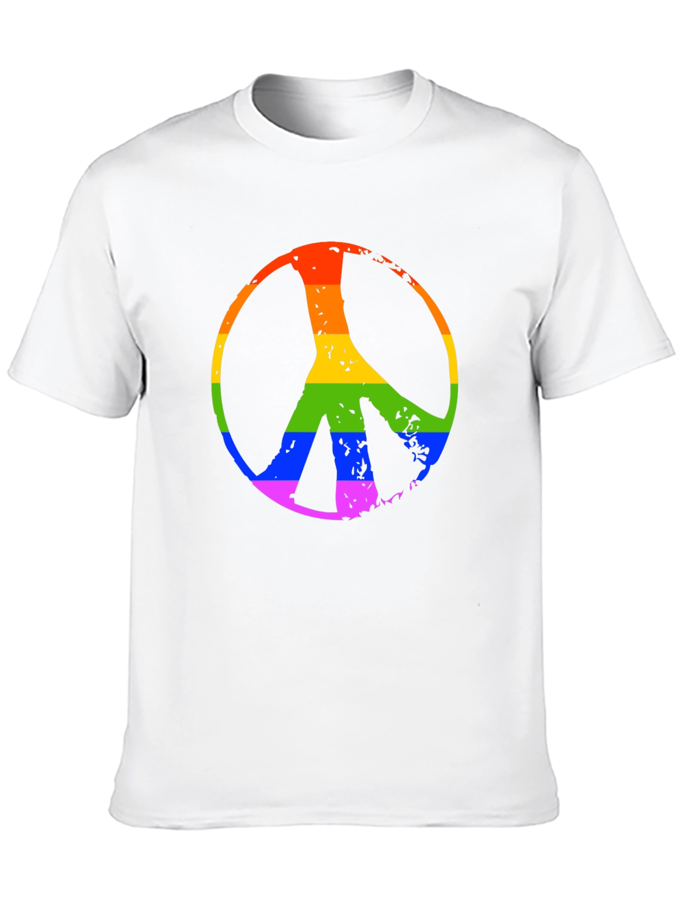 Black Rainbow Peace Sign Black T-Shirt view 10