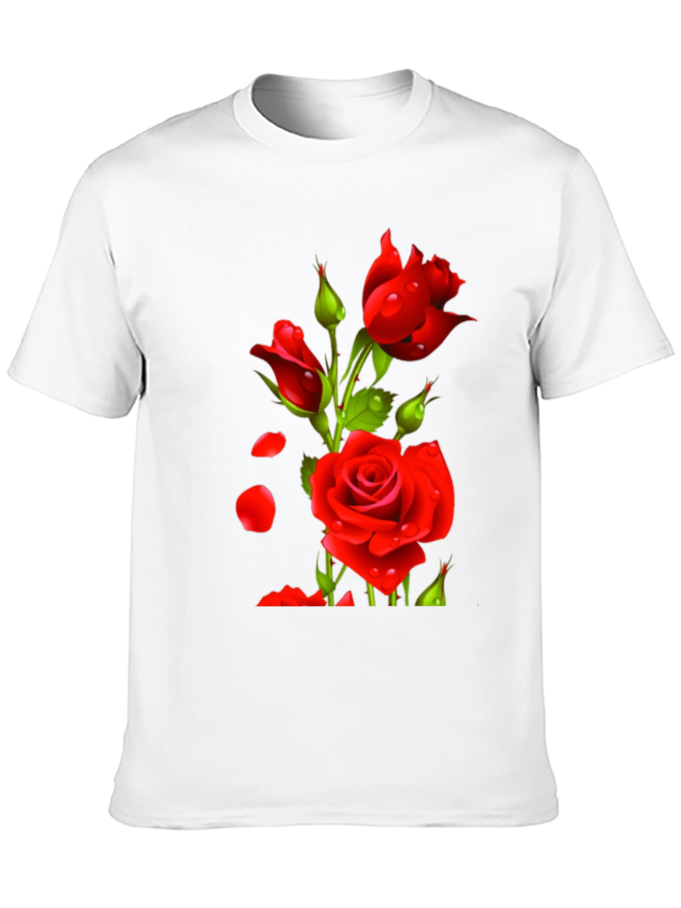 Black Men's Black Rose Graphic T-Shirt view 10