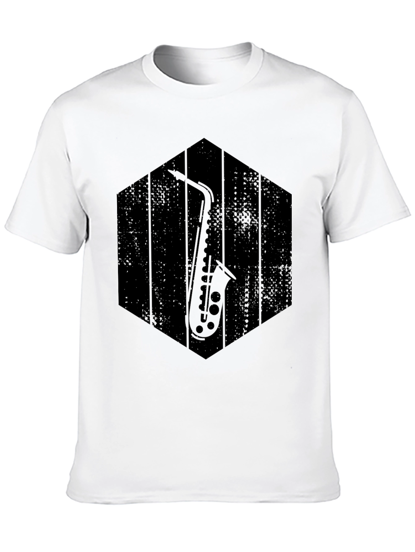 Black Saxophone Graphic Tee - Musician Style Shirt view 10
