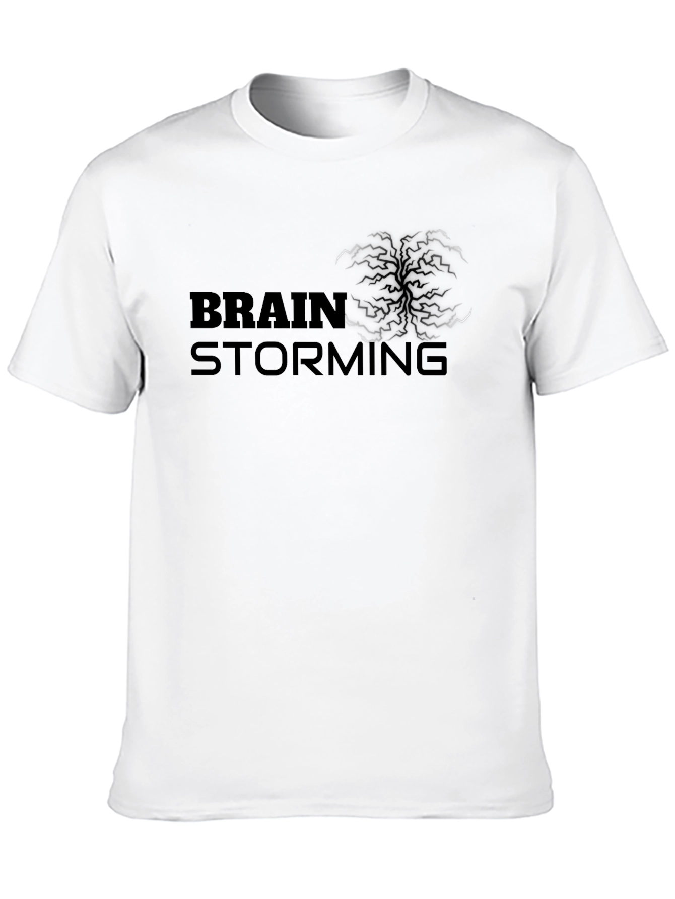 Black Brainstorming Graphic Tee - Black Cotton Casual Shirt view 10
