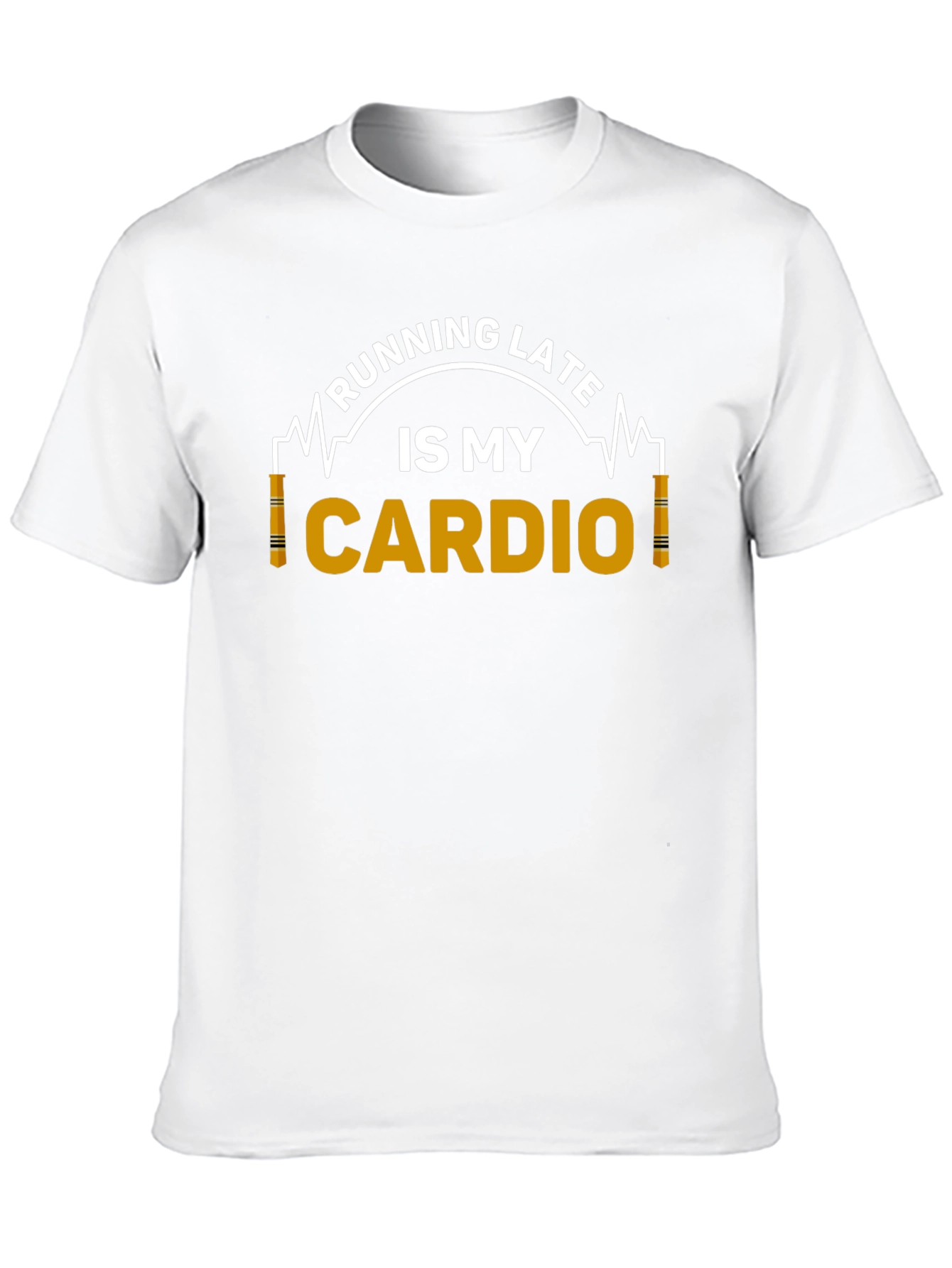 Black Running Late is My Cardio Graphic T-Shirt view 10