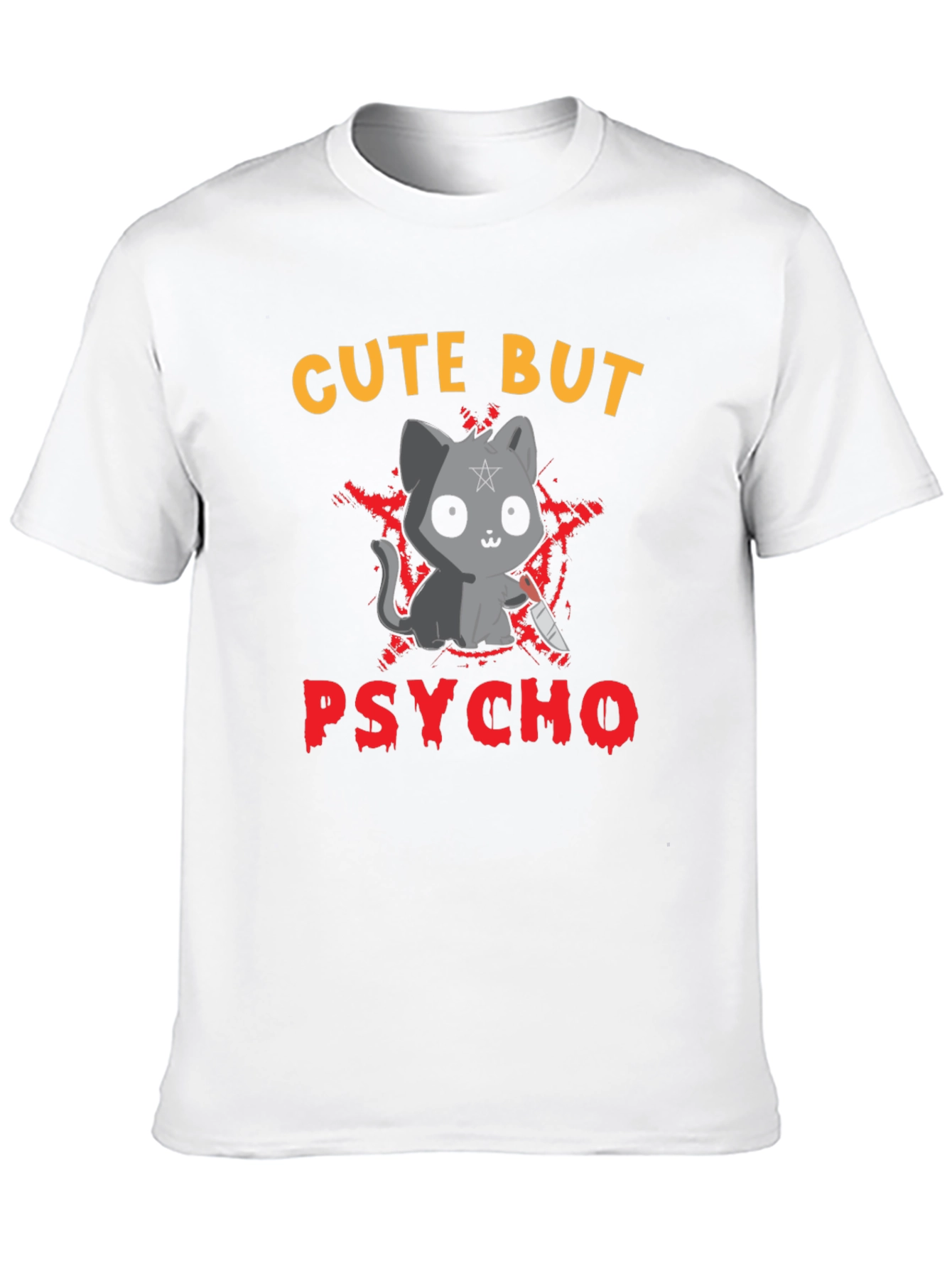Black Cute But Psycho Cat Graphic Tee view 10