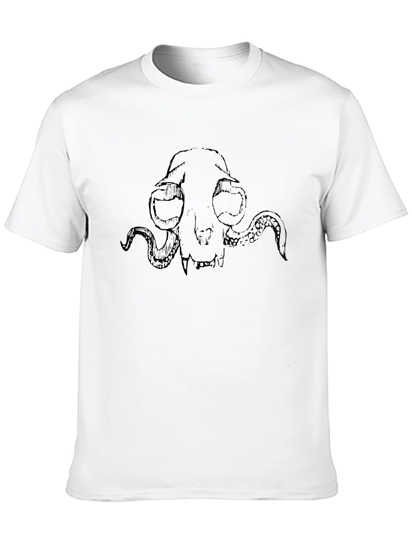 Black Skull Octopus Graphic Black T-Shirt view 10