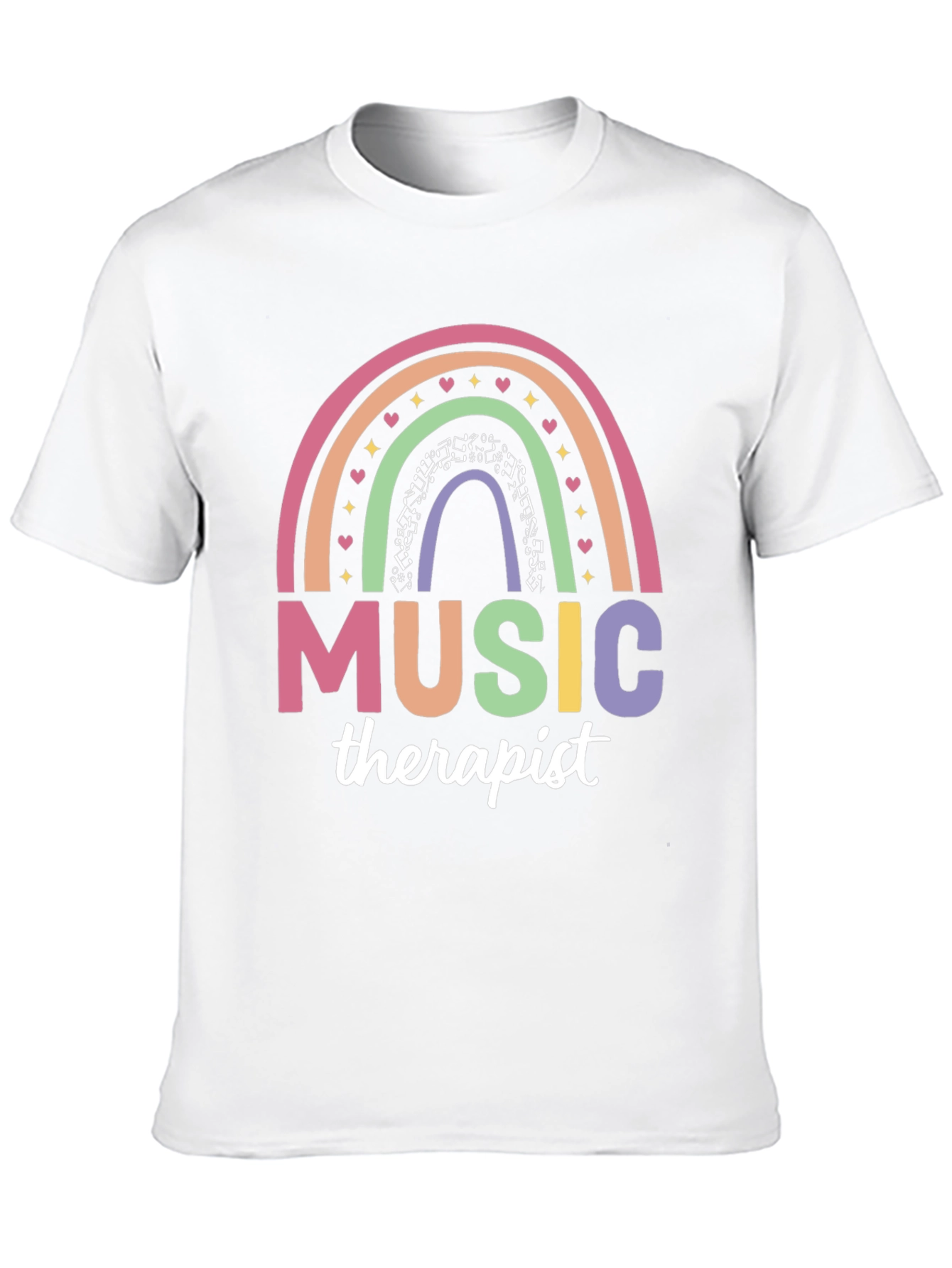 Black Music Therapist Rainbow Graphic T-Shirt view 10