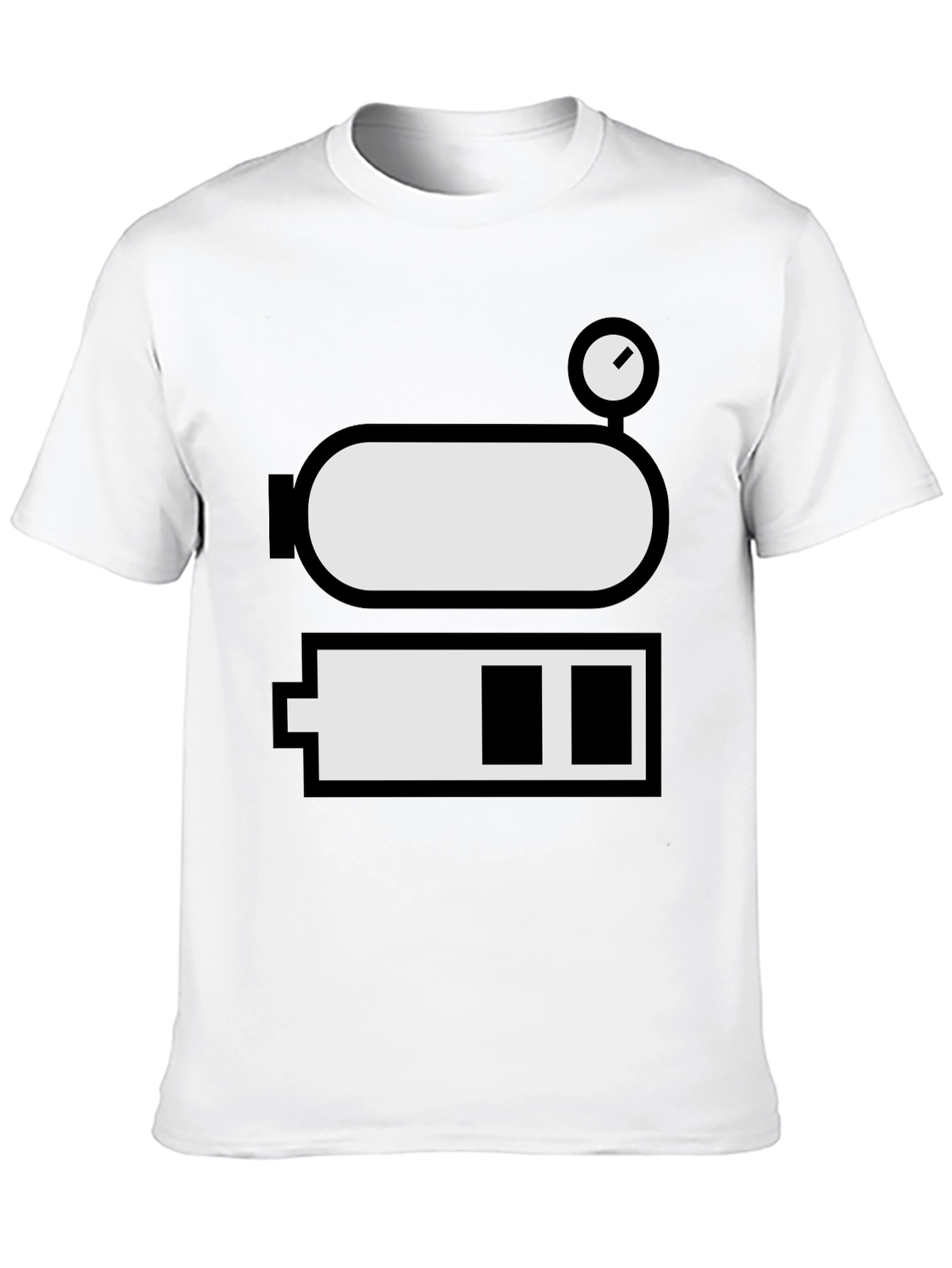 Black Low Battery Level Funny Graphic Tee view 10