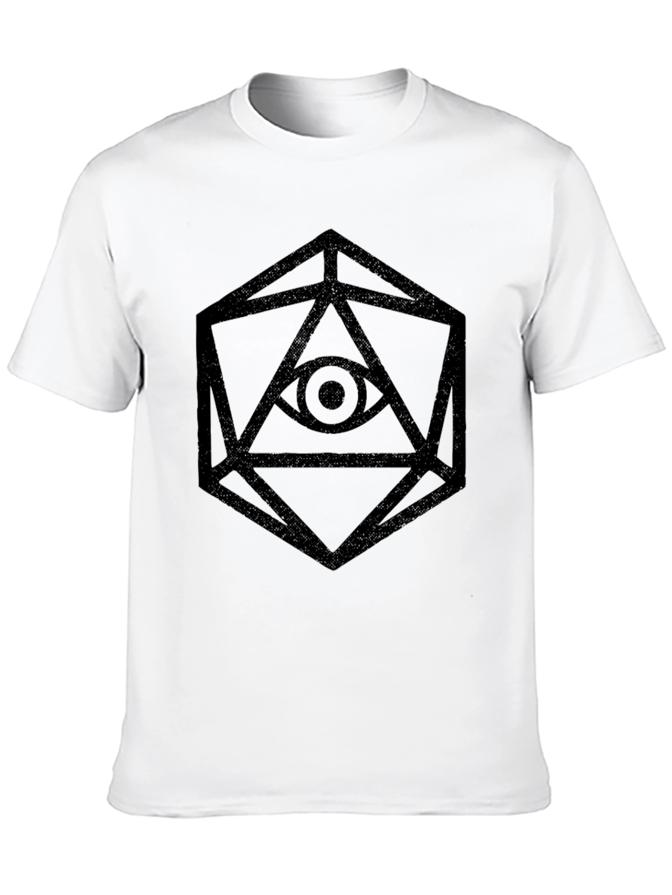 Black Geometric Eye Graphic Tee - Black view 10